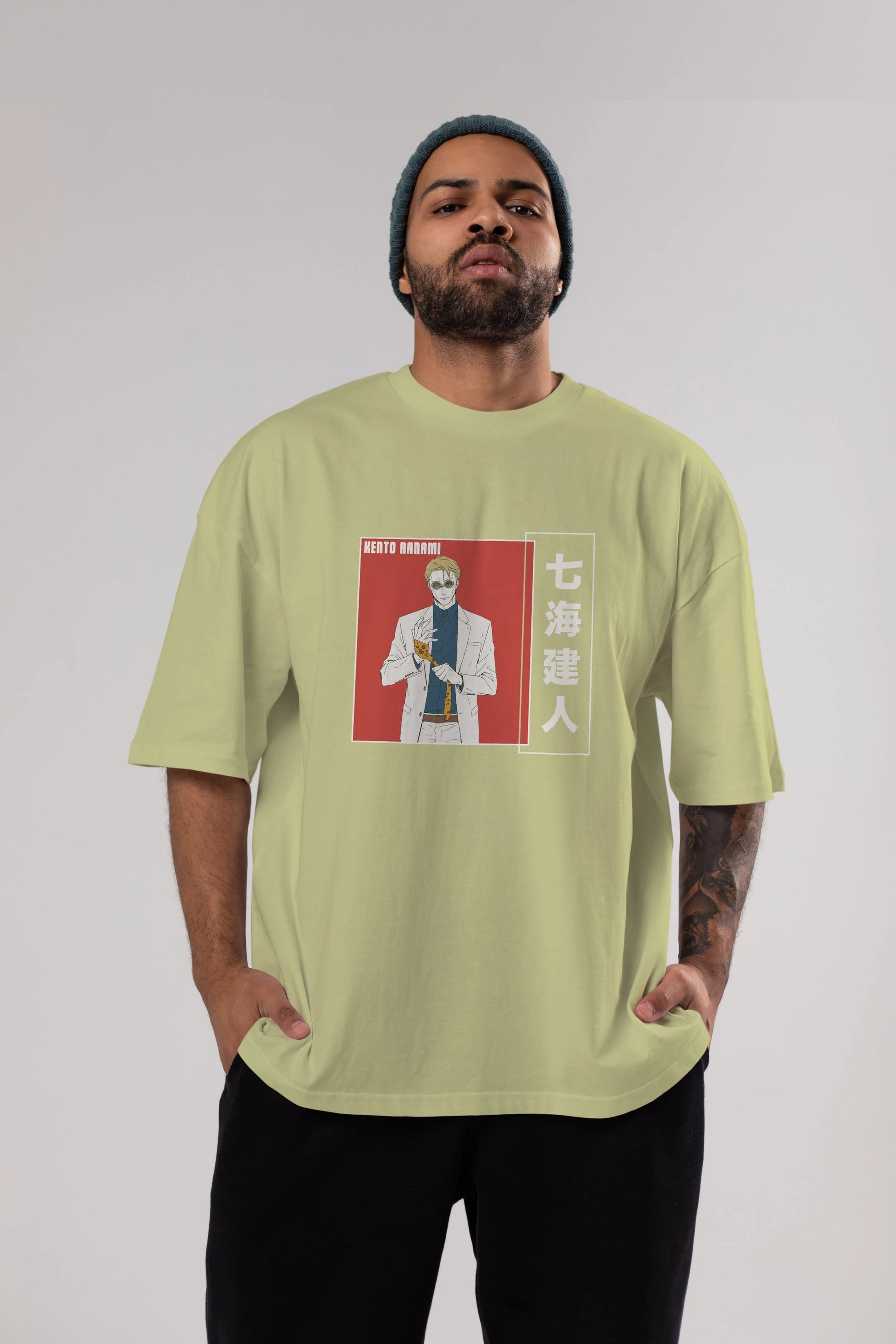 Kento Nanami 1 Anime Ön Baskılı Oversize t-shirt %100 pamuk Erkek Kadın Unisex