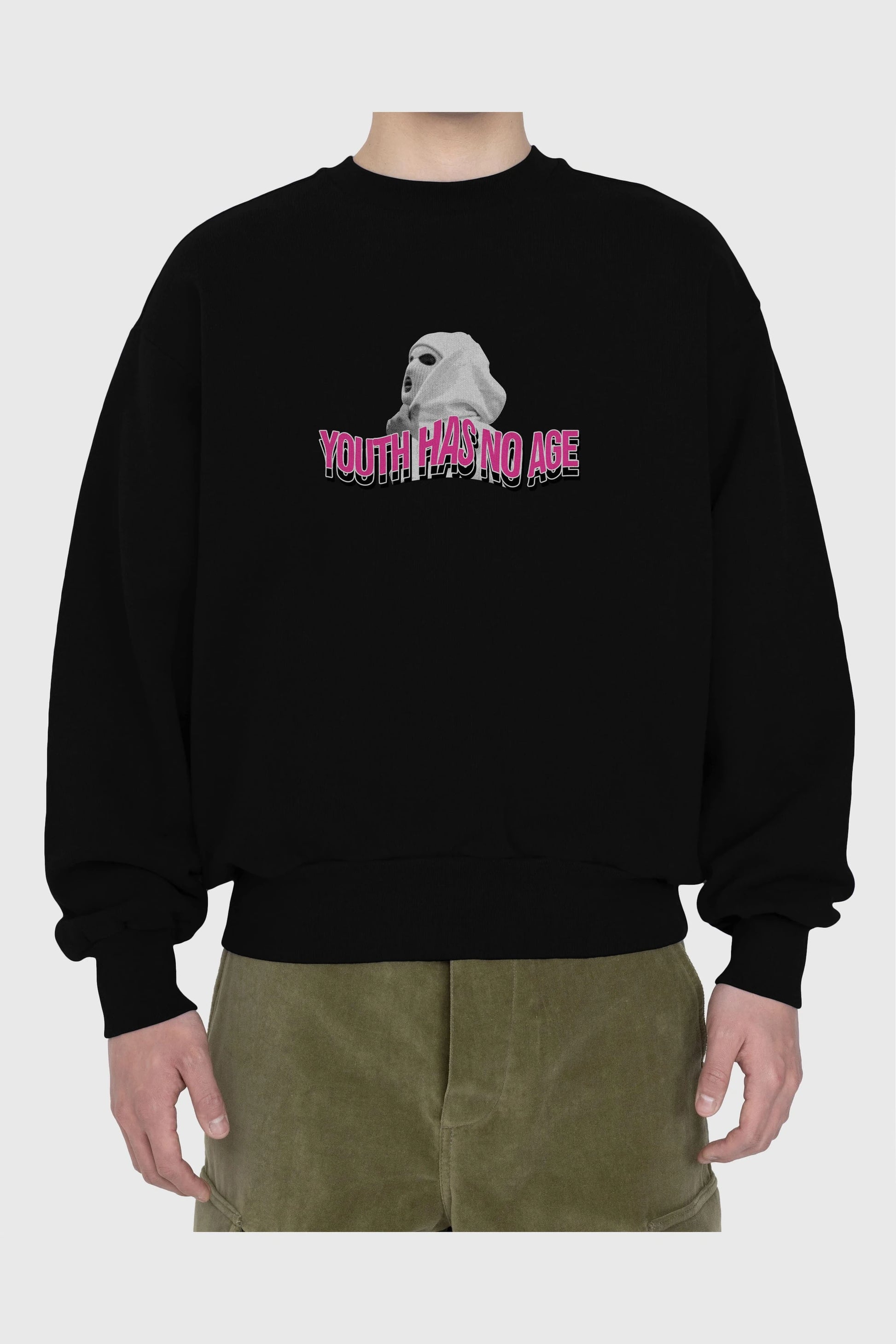 Youth Has No Age Ön Baskılı Oversize Sweatshirt Erkek Kadın Unisex