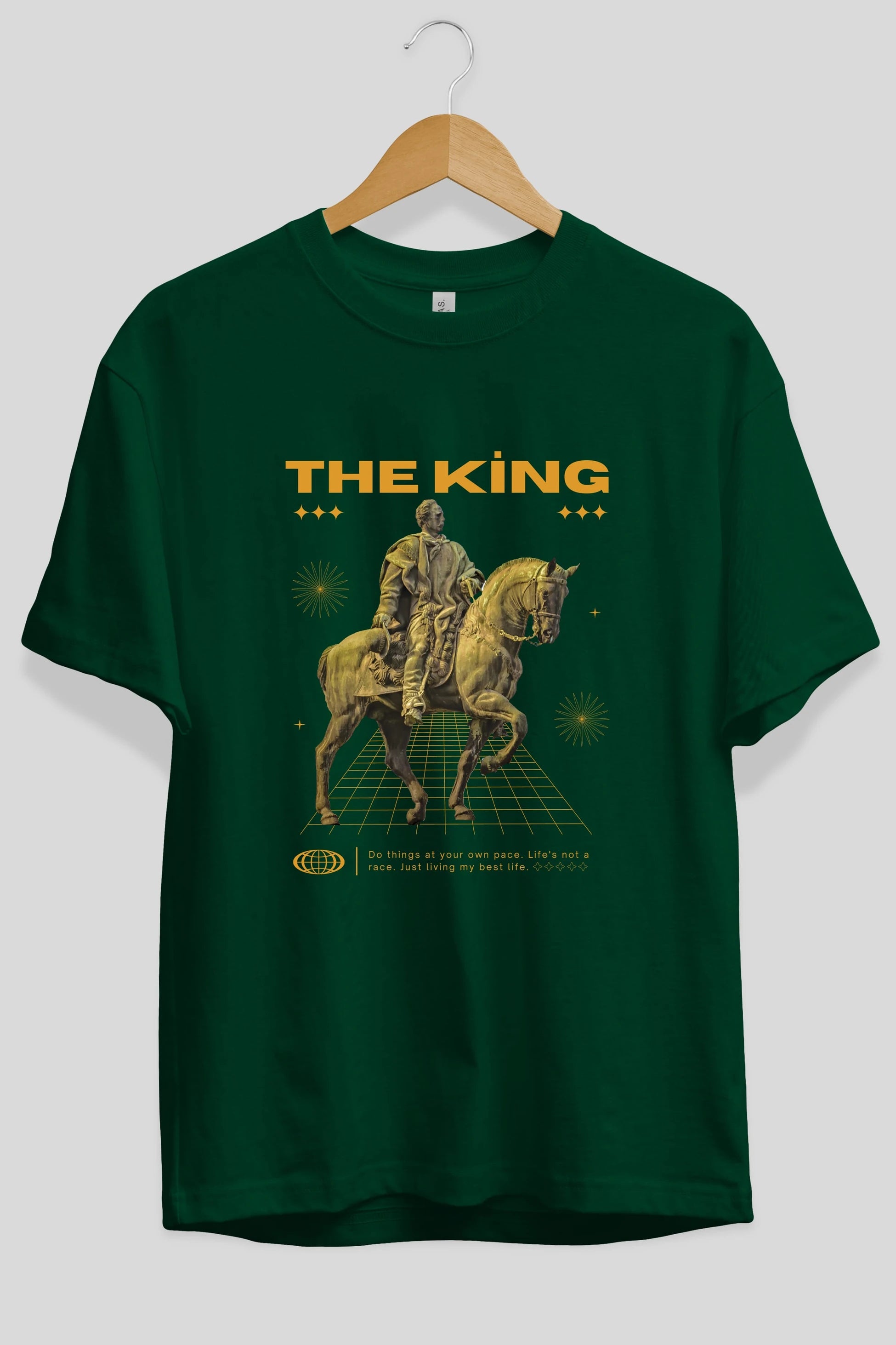 The King Yazılı Ön Baskılı Oversize t-shirt Erkek Kadın Unisex