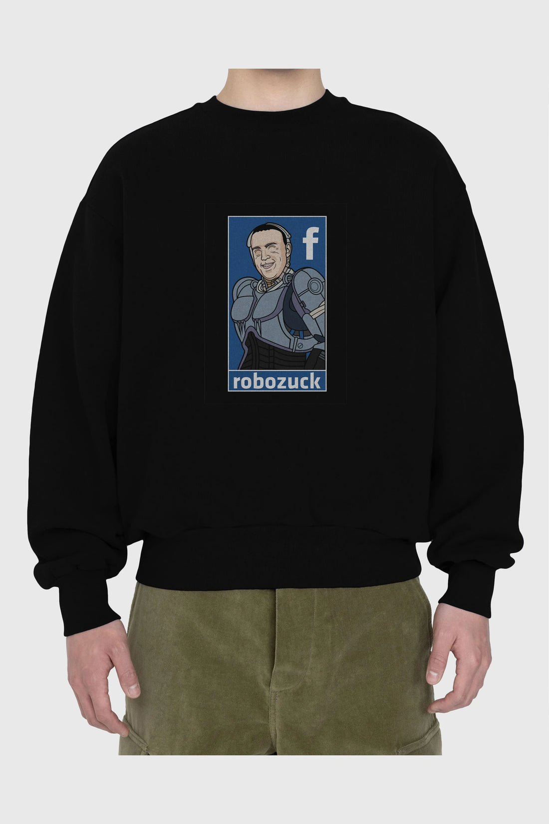 Robozuck Ön Baskılı Oversize Sweatshirt Erkek Kadın Unisex