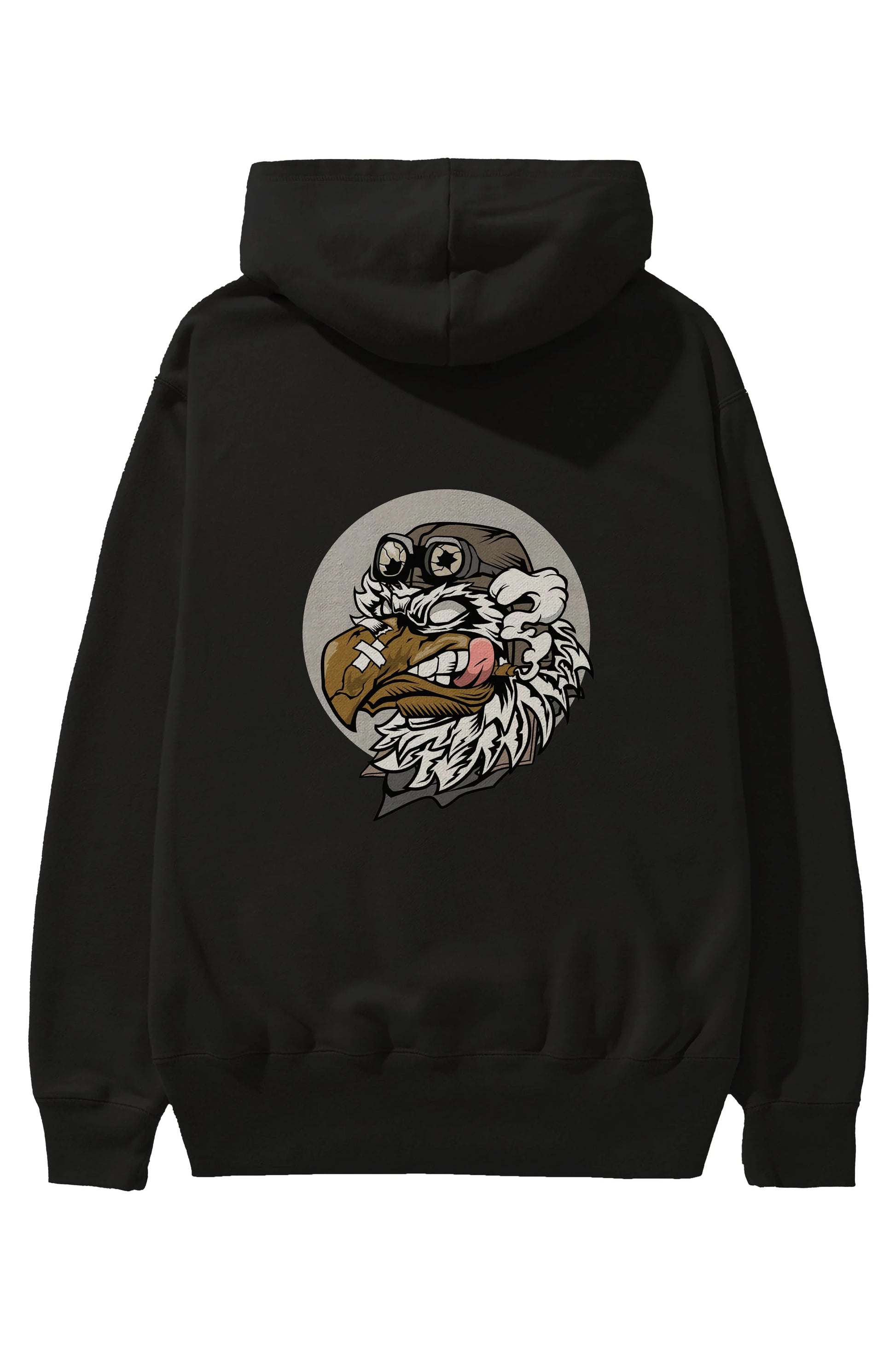 Bird Pilot Arka Baskılı Hoodie Oversize Kapüşonlu Sweatshirt Erkek Kadın Unisex