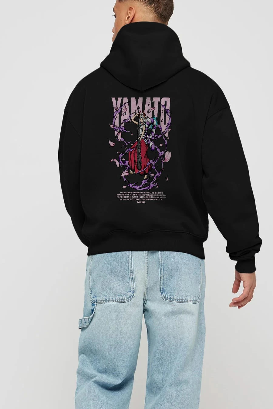 Yamato Anime Arka Baskılı Hoodie Oversize Kapüşonlu Sweatshirt Erkek Kadın Unisex