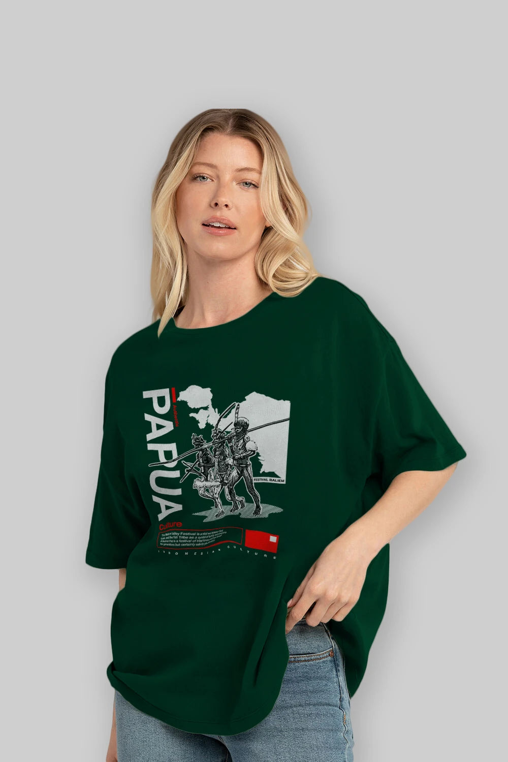 Papua Culture Ön Baskılı Oversize t-shirt Erkek Kadın Unisex
