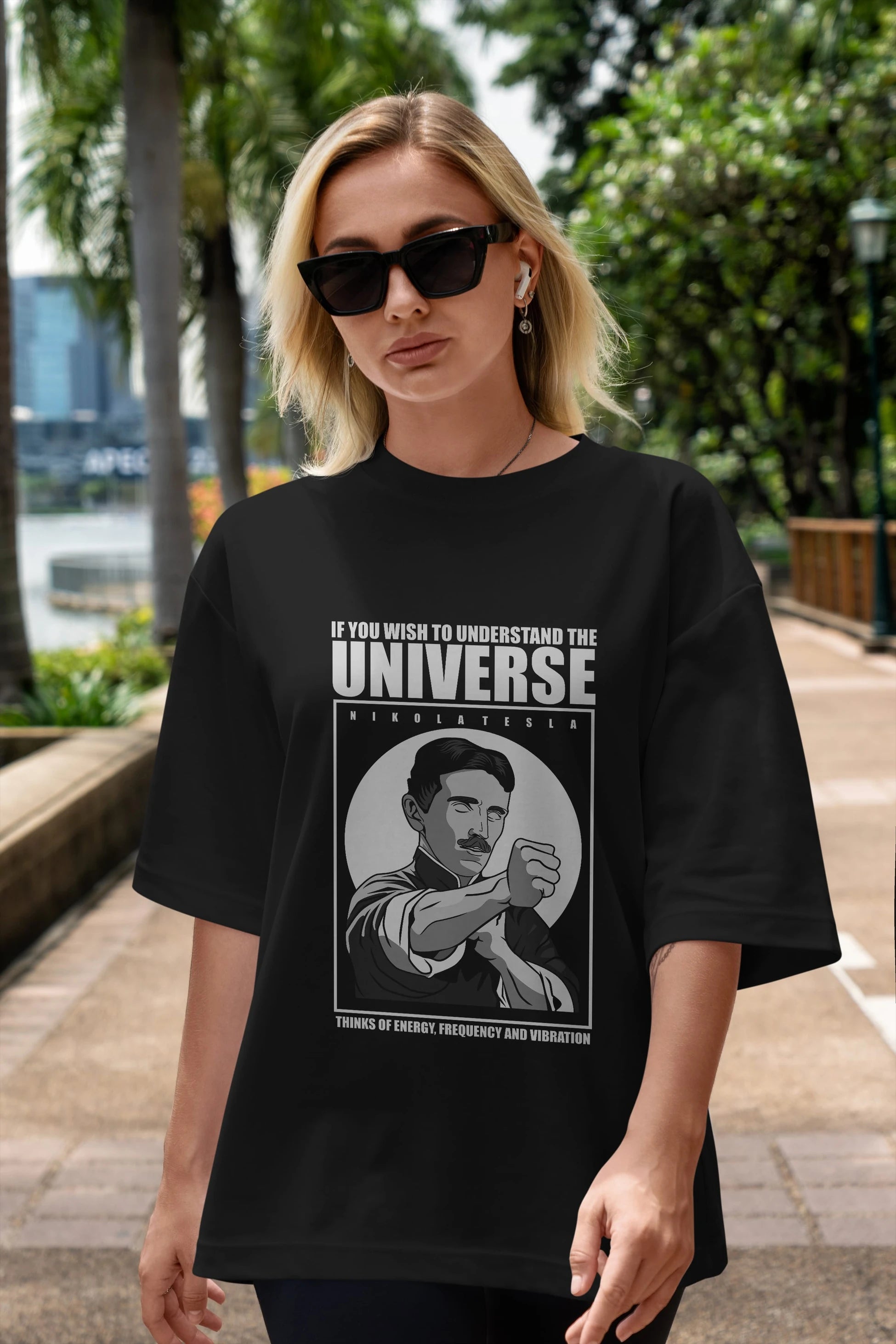 Nicola Tesla Ip Man Ön Baskılı Oversize t-shirt Erkek Kadın Unisex %100 Pamuk tişort