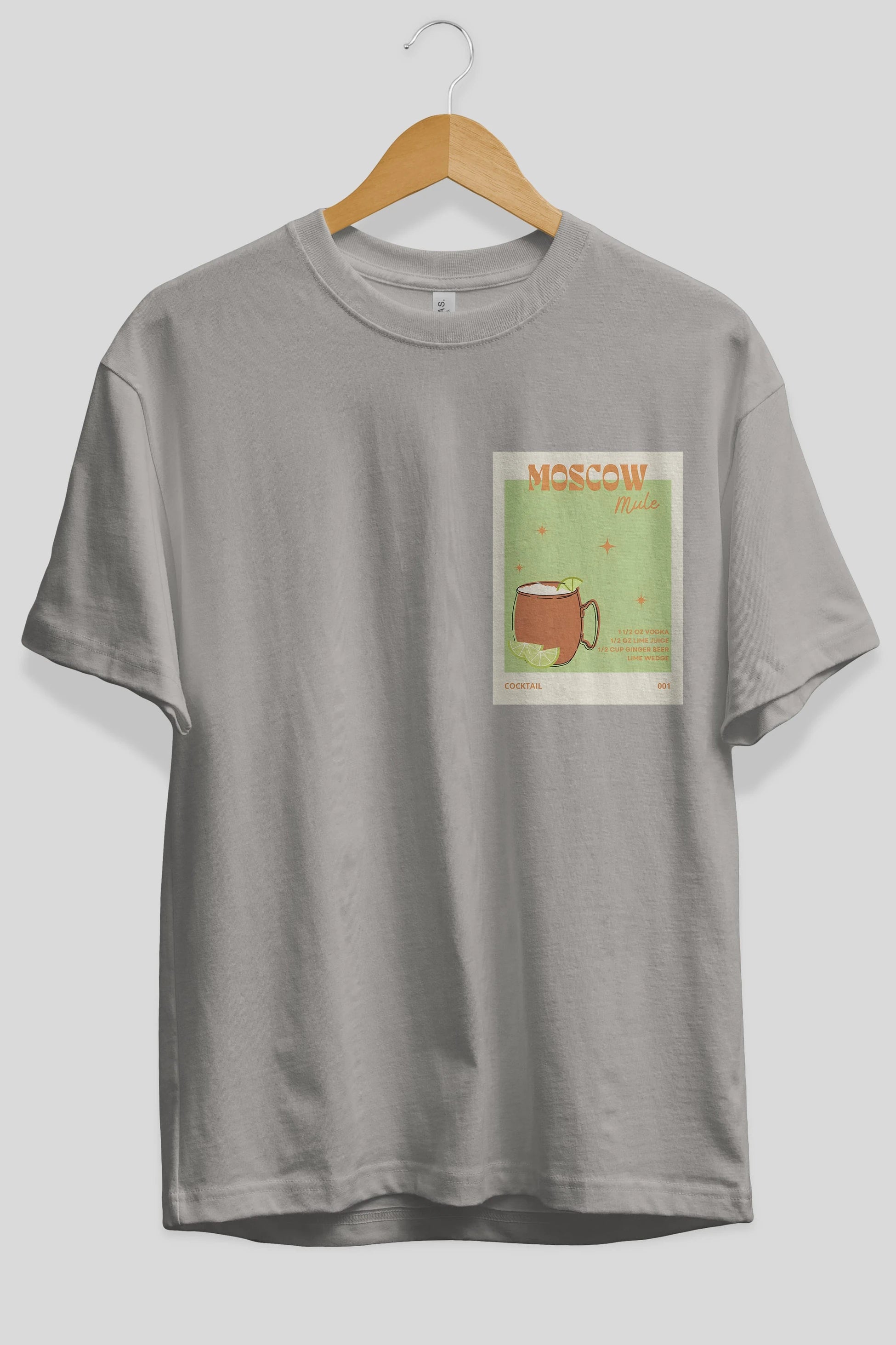 Moscow Mule 2 Ön Sol Baskılı Oversize t-shirt Erkek Kadın Unisex %100 Pamuk Bisiklet Yaka tişort