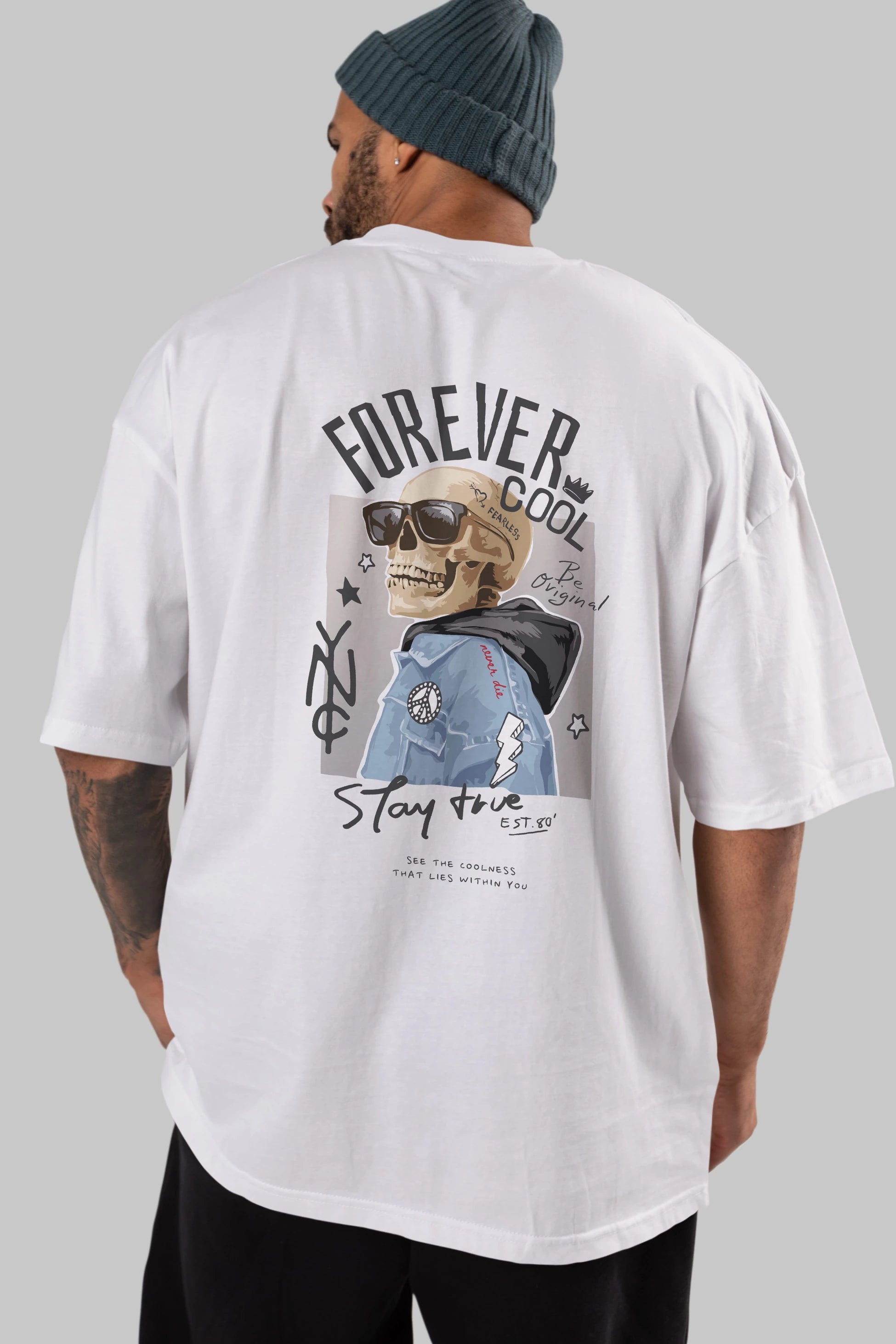 Teddy Bear Forever Cool Arka Baskılı Oversize t-shirt Erkek Kadın Unisex %100 Pamuk