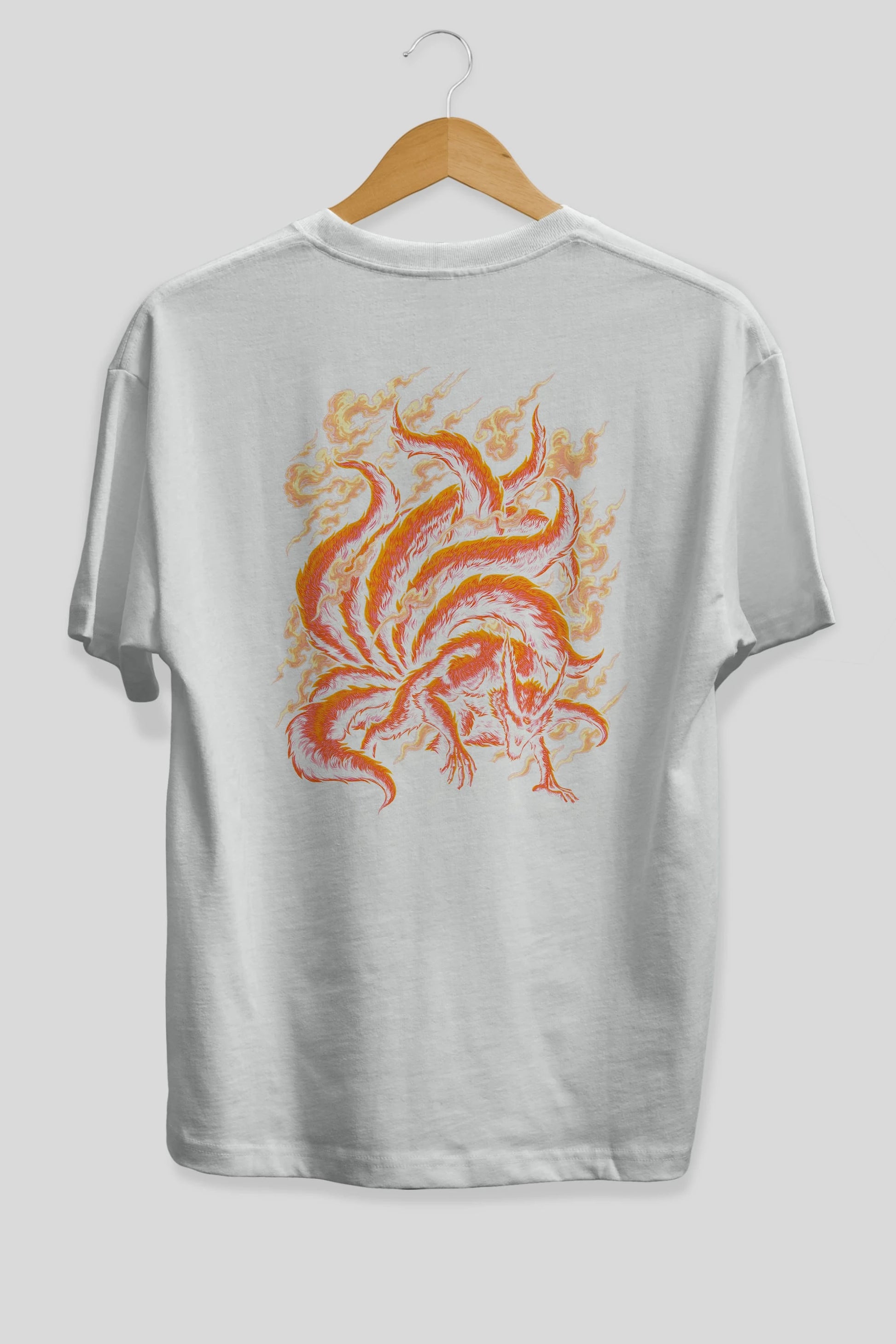 NARUTO KYUUBI Anime Arka Baskılı Oversize t-shirt Erkek Kadın Unisex