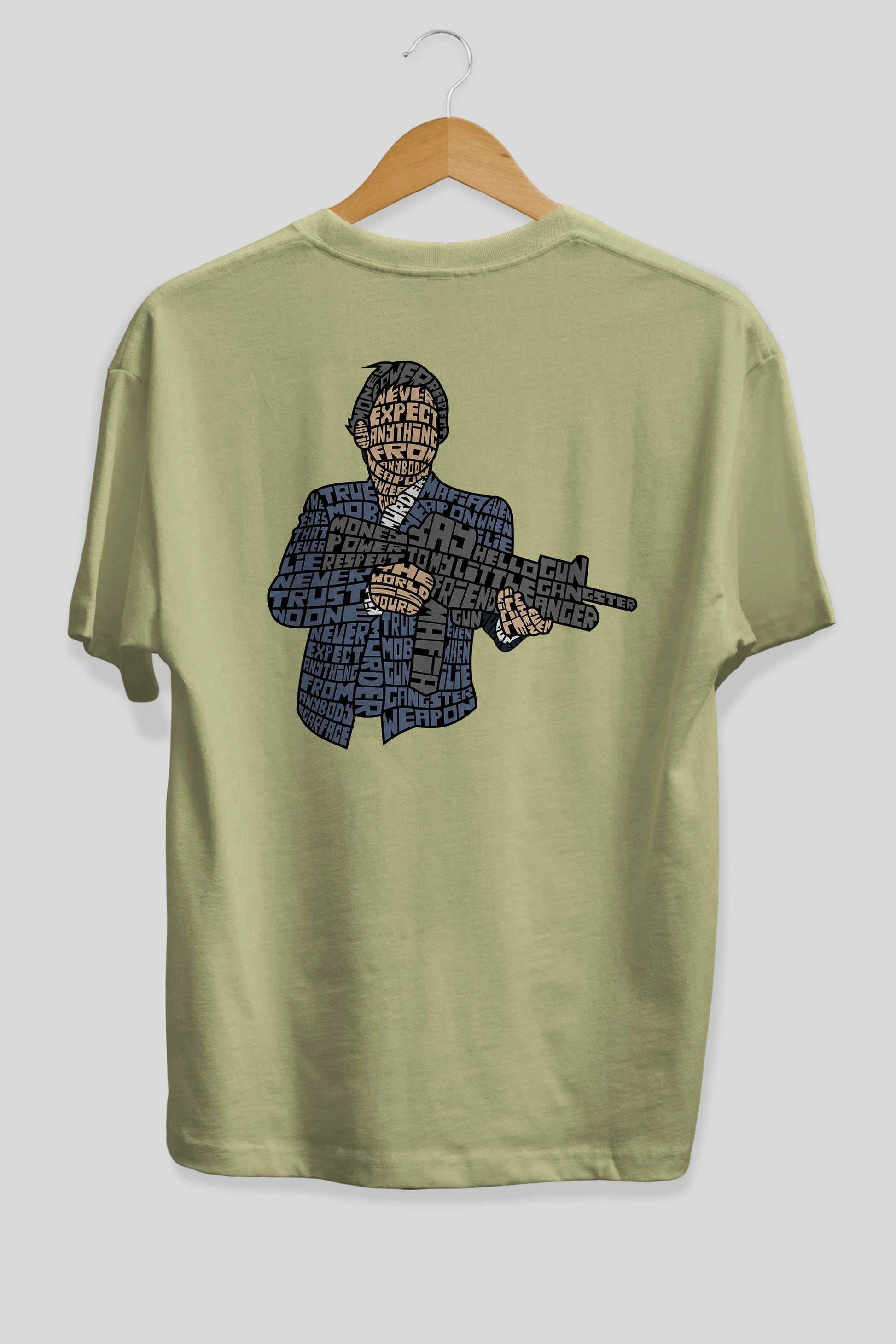 Mafia Arka Baskılı Oversize t-shirt %100 pamuk Erkek Kadın Unisex