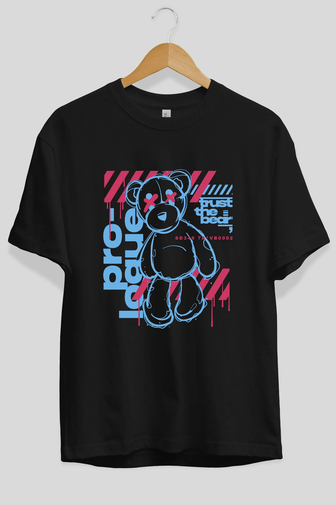 Trust The Bear Ön Baskılı Oversize t-shirt Erkek Kadın Unisex