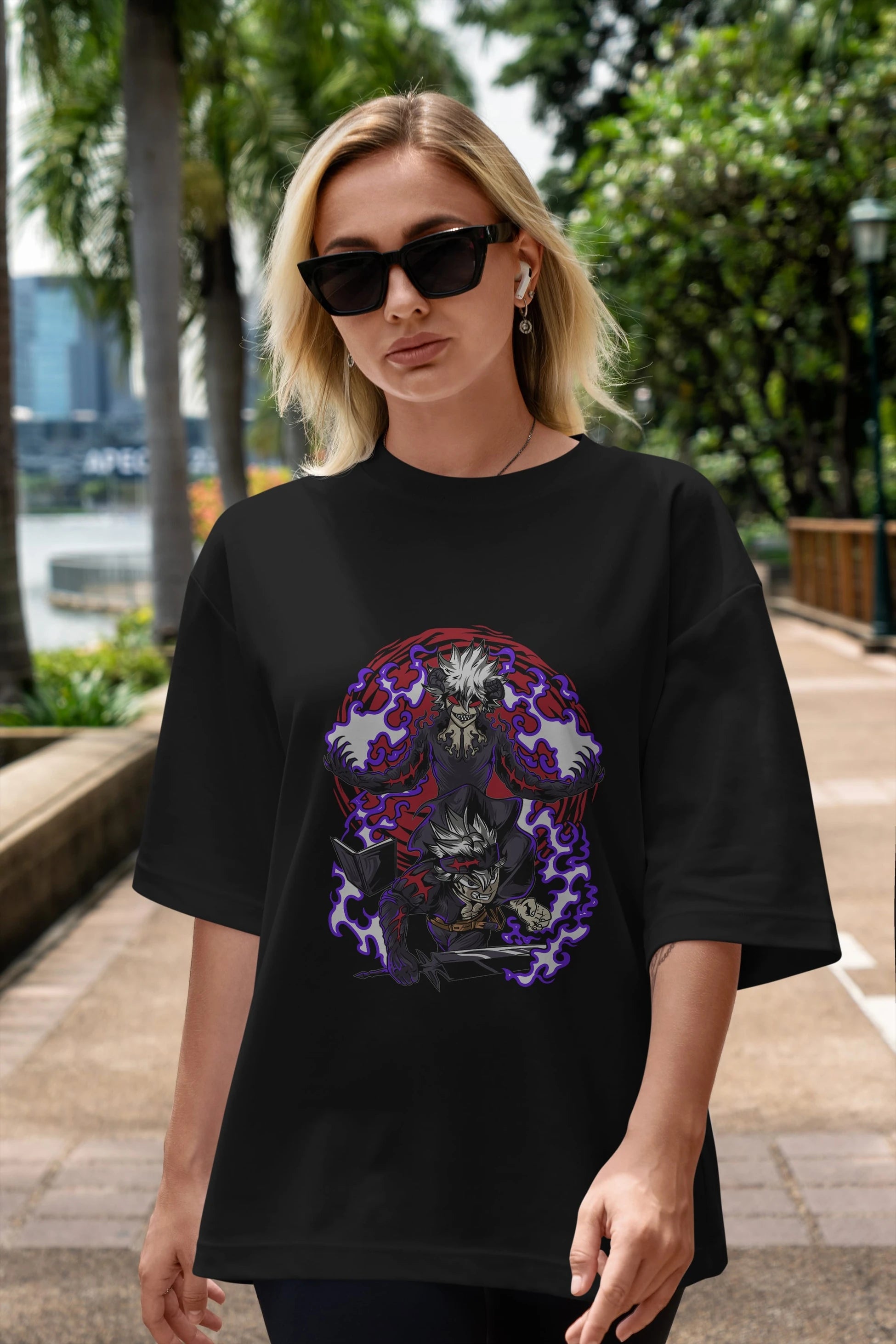 BLACK CLOVER DEVIL UNION Anime Ön Baskılı Oversize t-shirt %100 pamuk Erkek Kadın Unisex