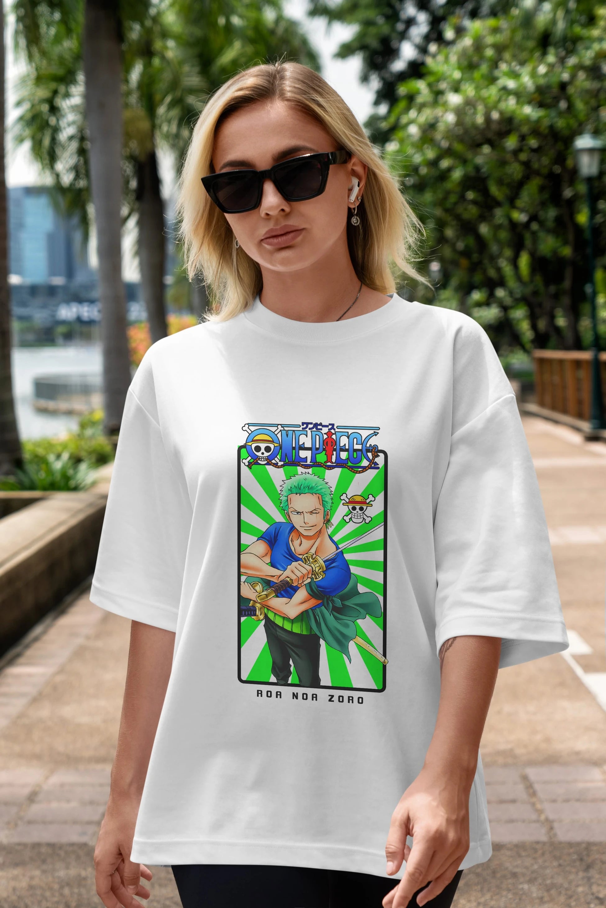 Roronoa Zoro 6 Anime Ön Baskılı Oversize t-shirt Erkek Kadın Unisex