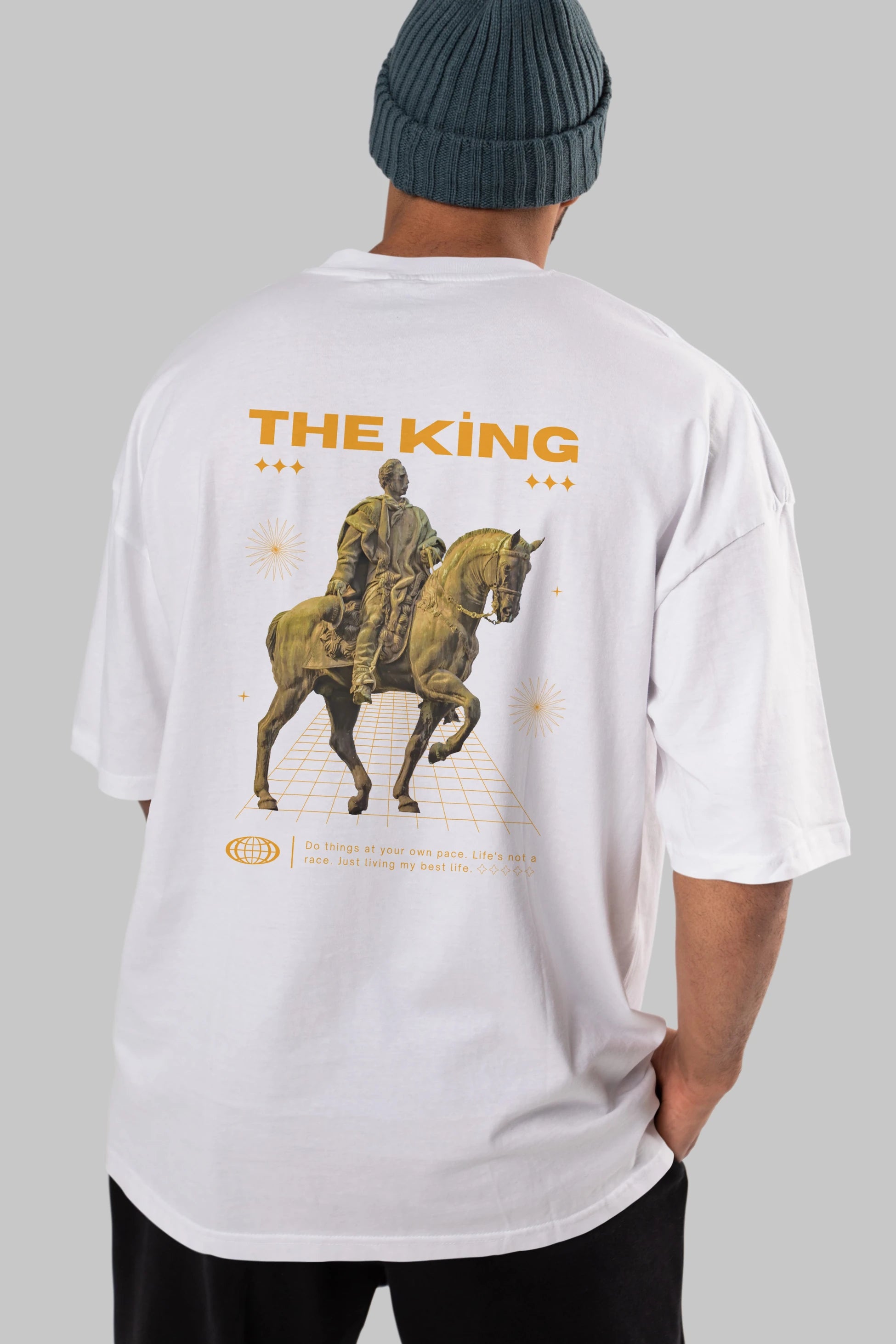 The King Yazılı Arka Baskılı Oversize t-shirt Erkek Kadın Unisex