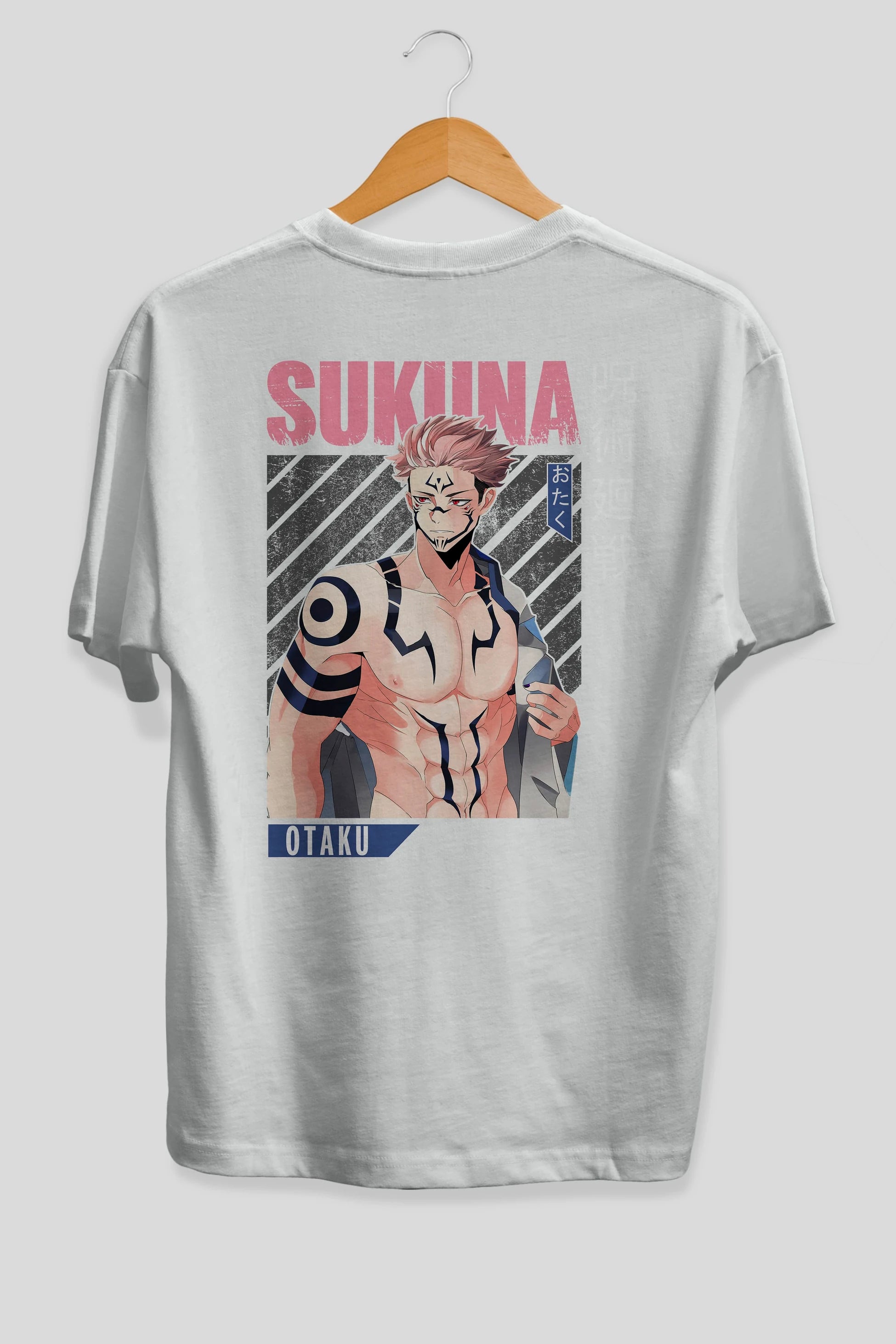 Sukuna Ryoumen 1 Anime Arka Baskılı Oversize t-shirt Erkek Kadın Unisex