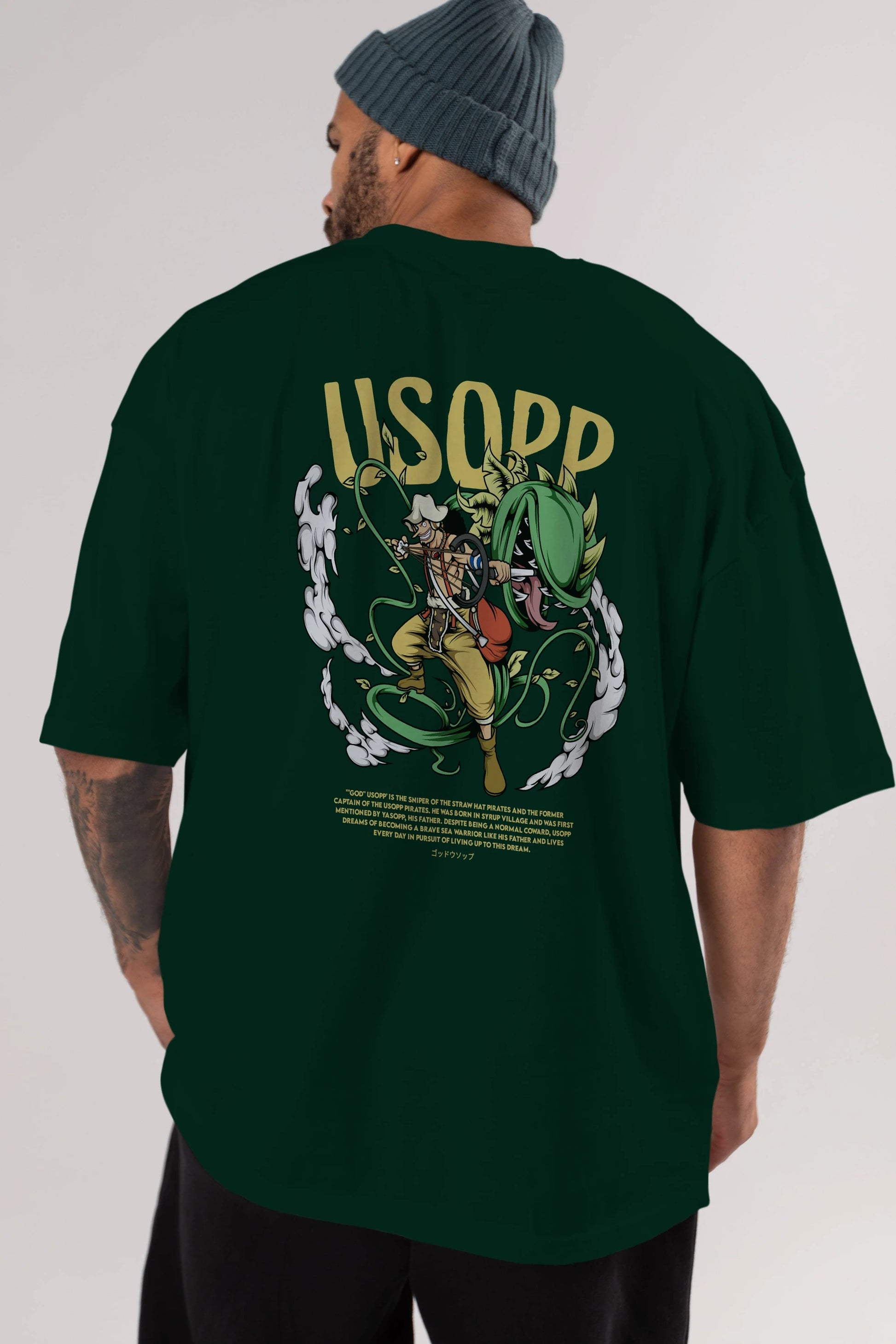 Usopp Anime Arka Baskılı Oversize t-shirt Erkek Kadın Unisex