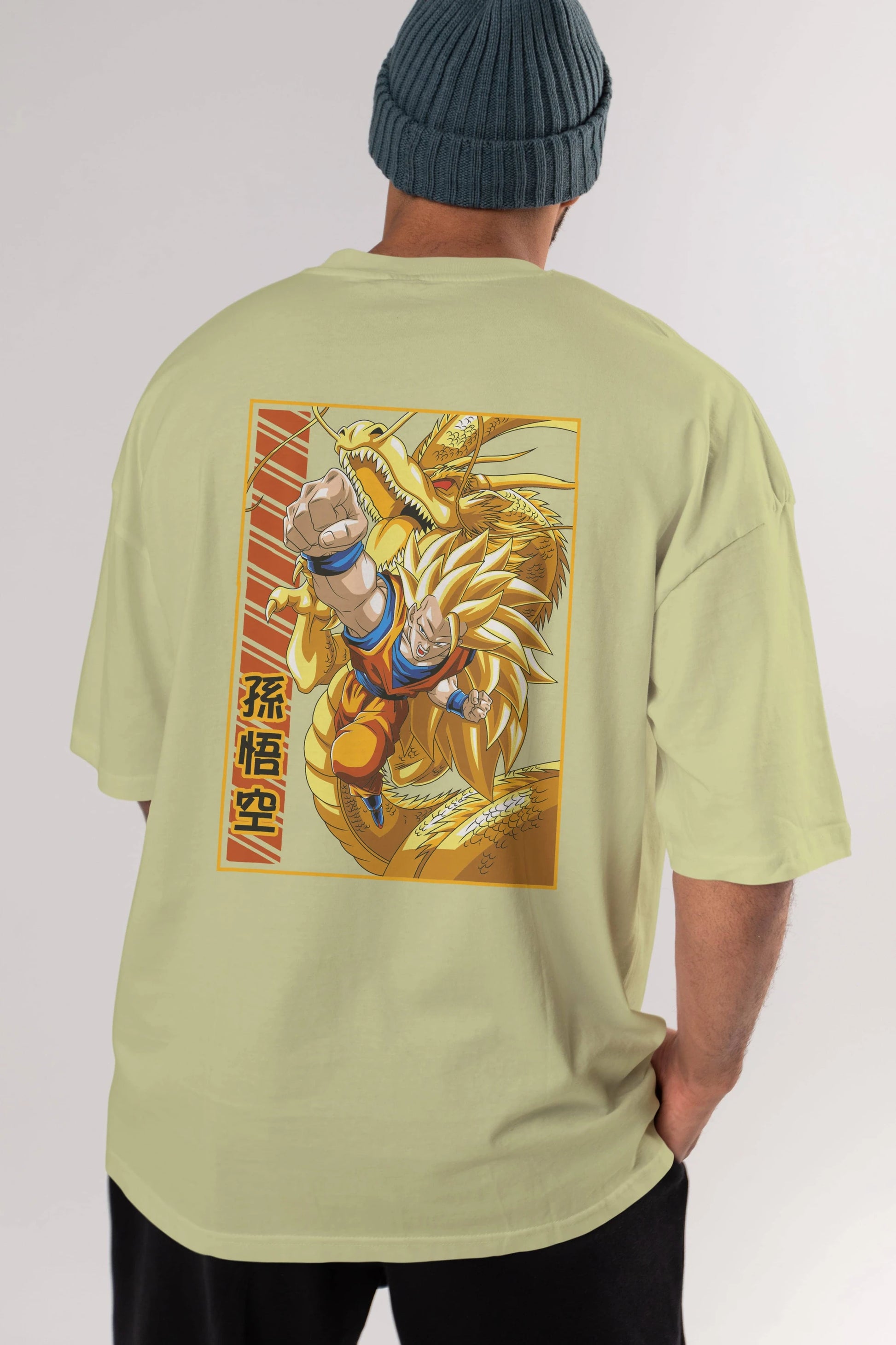 DragonBall Goku Anime Arka Baskılı Oversize t-shirt Erkek Kadın Unisex