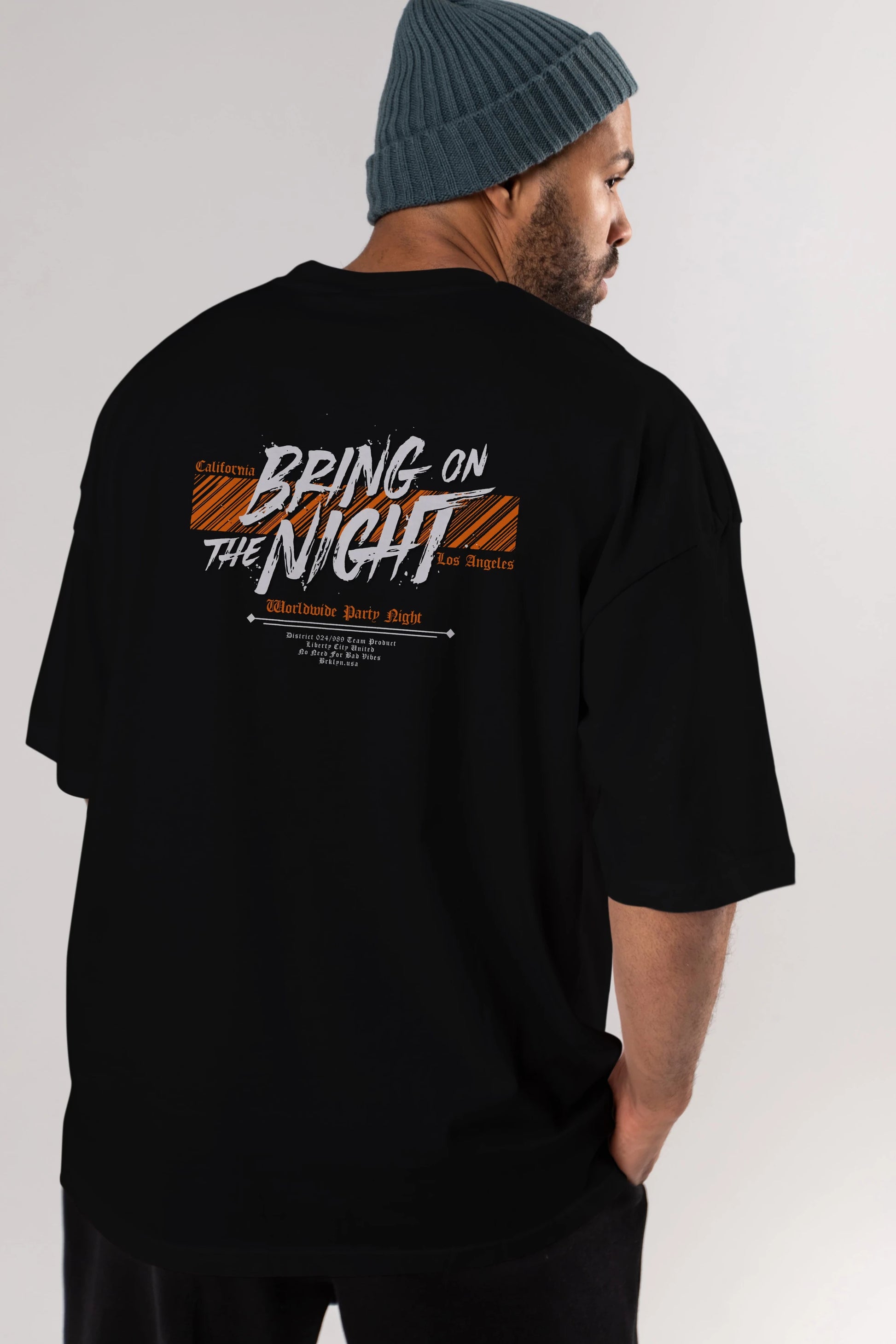 Bring on The Night Arka Baskılı Oversize t-shirt Erkek Kadın Unisex