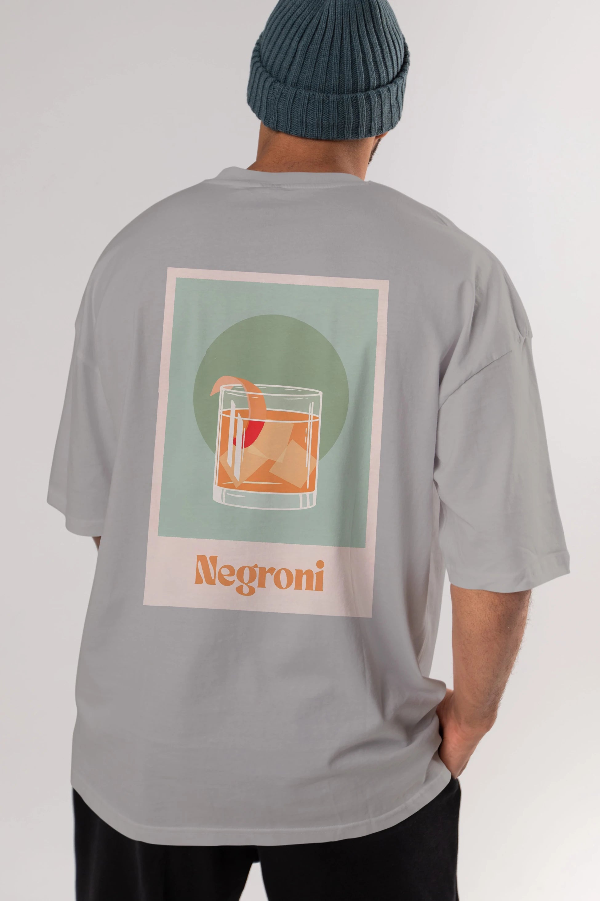 Negroni 5 Arka Baskılı Oversize t-shirt Erkek Kadın Unisex %100 Pamuk Bisiklet Yaka tişort