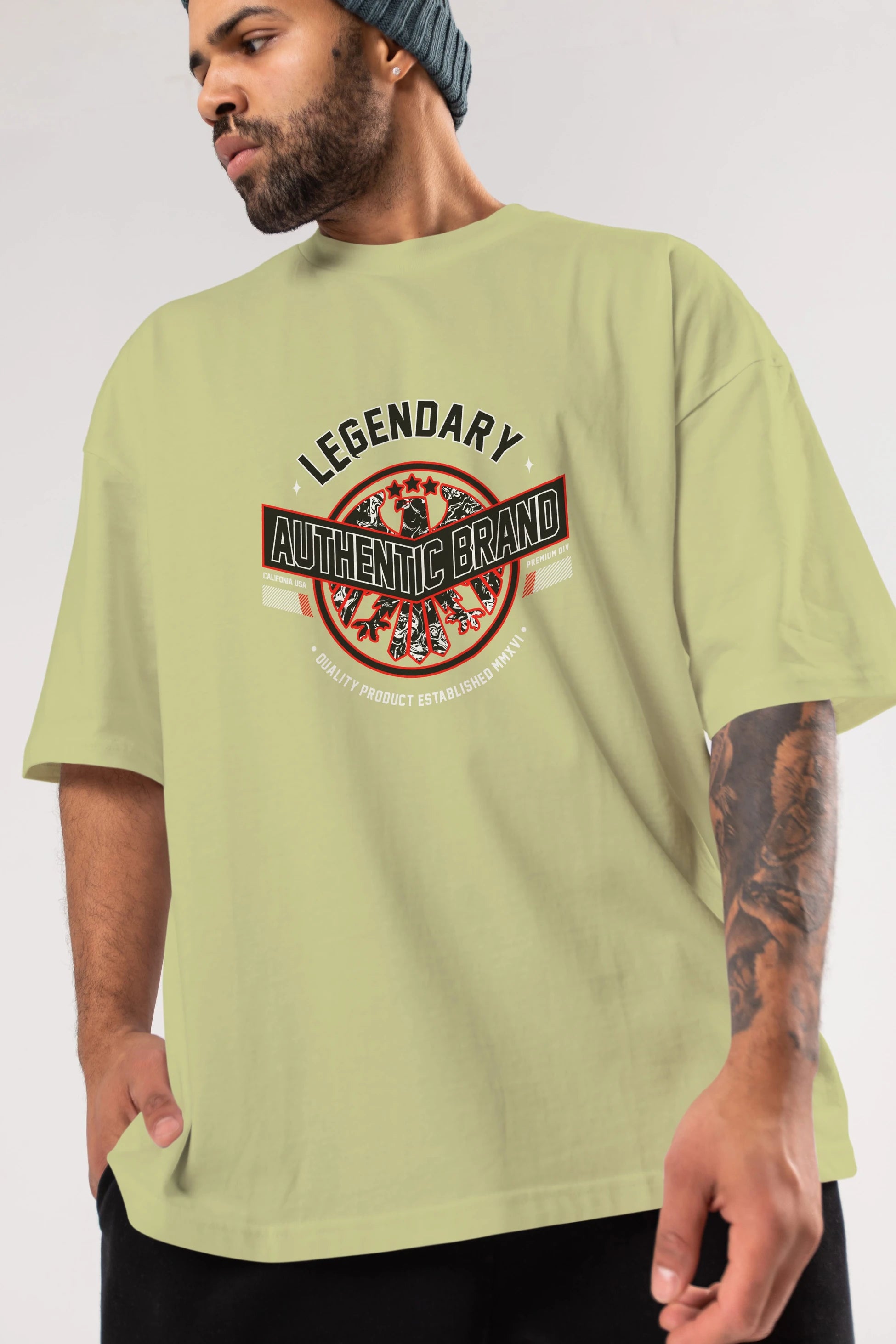 Legendary Brand Ön Baskılı Oversize t-shirt Erkek Kadın Unisex