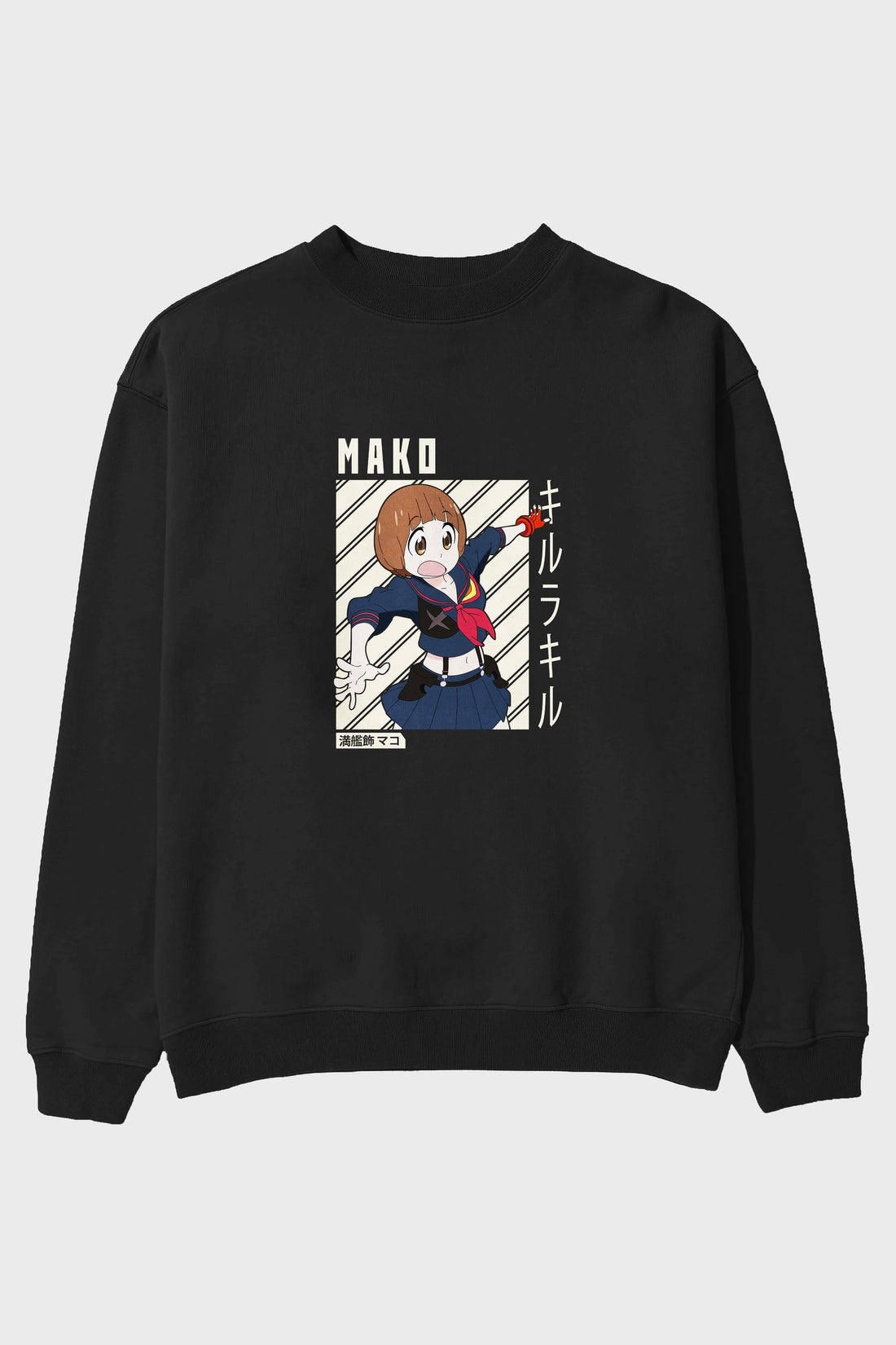 Mako Mankanshoku 1 Anime Ön Baskılı Oversize Sweatshirt Erkek Kadın Unisex