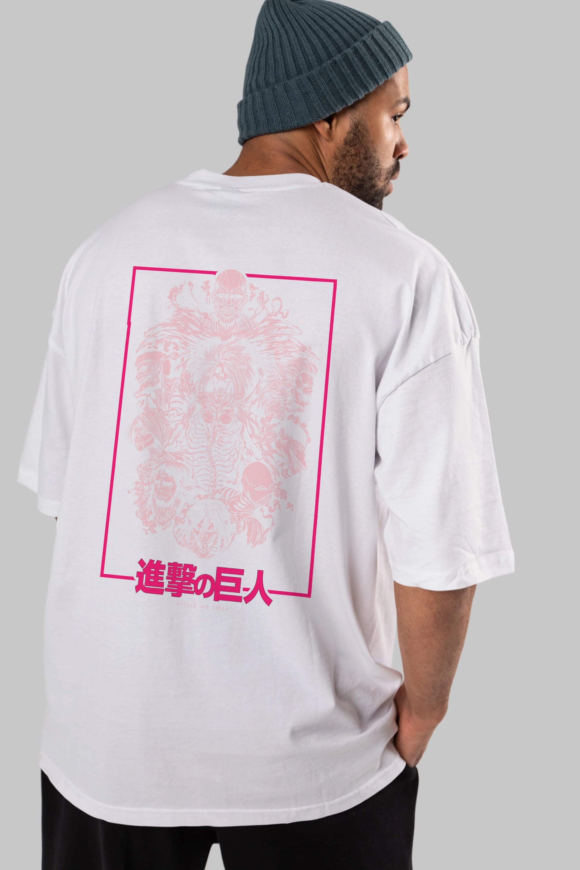 ATTACK ON TITANS Anime Arka Baskılı Oversize t-shirt Erkek Kadın Unisex