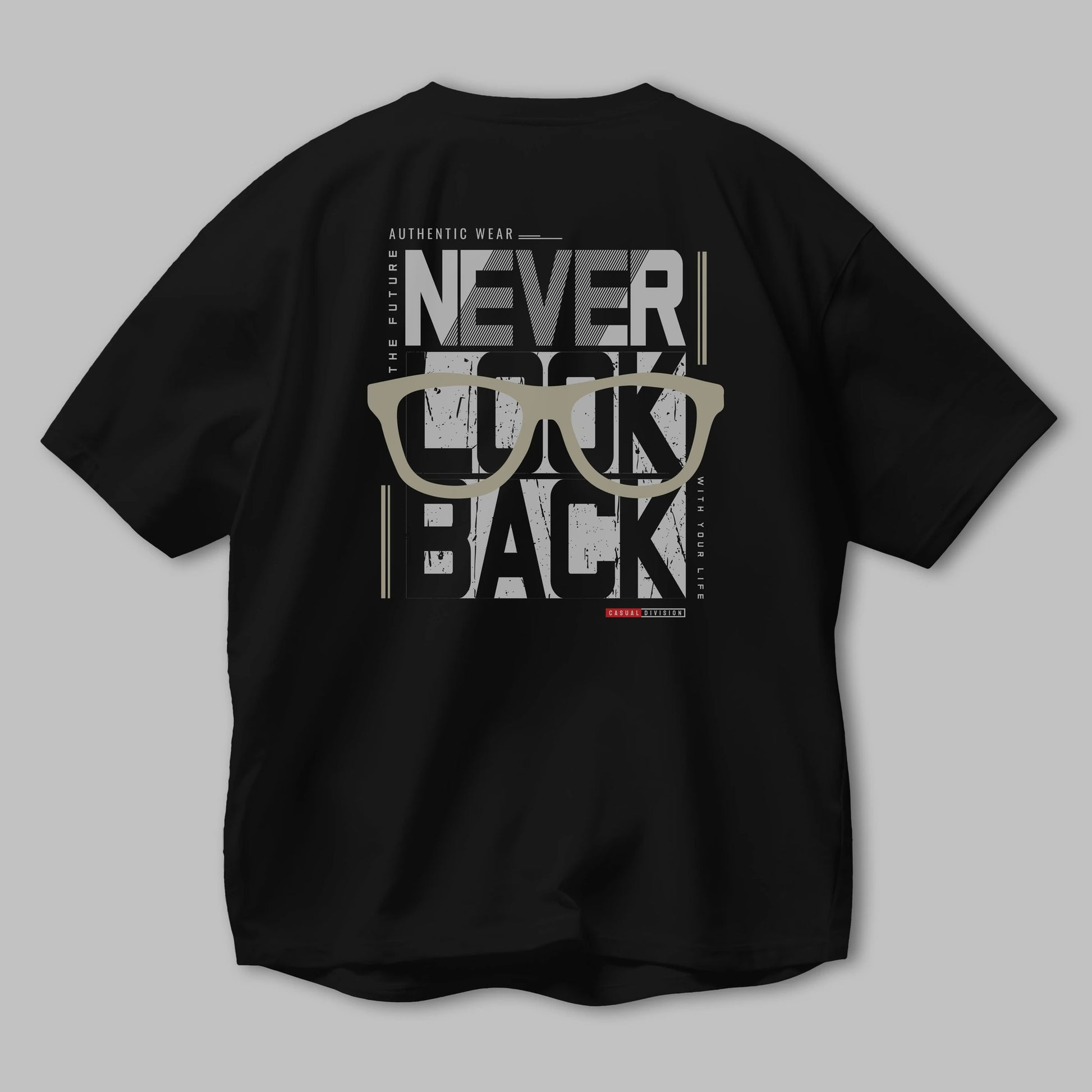 Never Look Back Arka Baskılı Oversize t-shirt Erkek Kadın Unisex