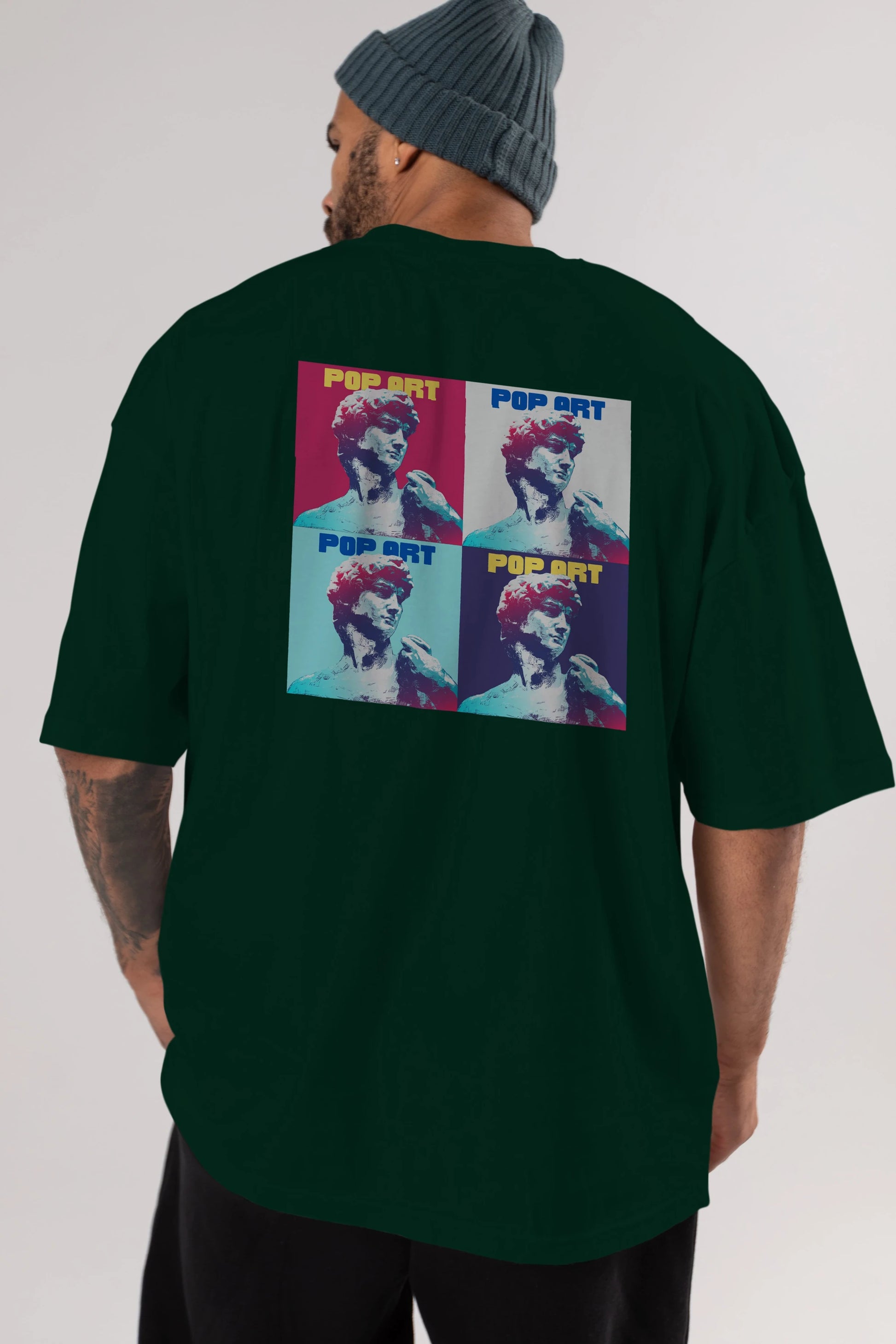 Creative Pop Art Arka Baskılı Oversize t-shirt Erkek Kadın Unisex