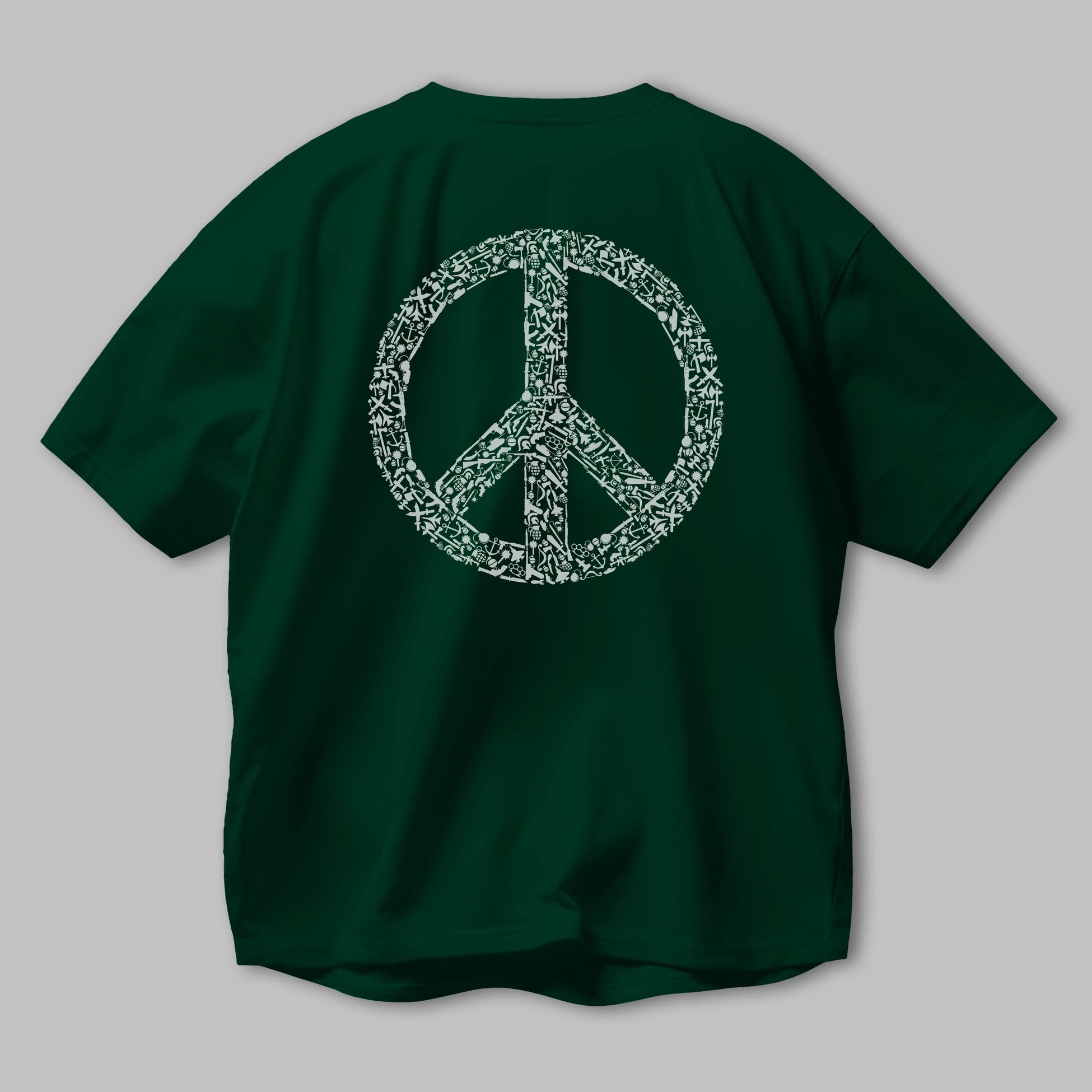 War Peace Arka Baskılı Oversize t-shirt %100 pamuk Erkek Kadın Unisex