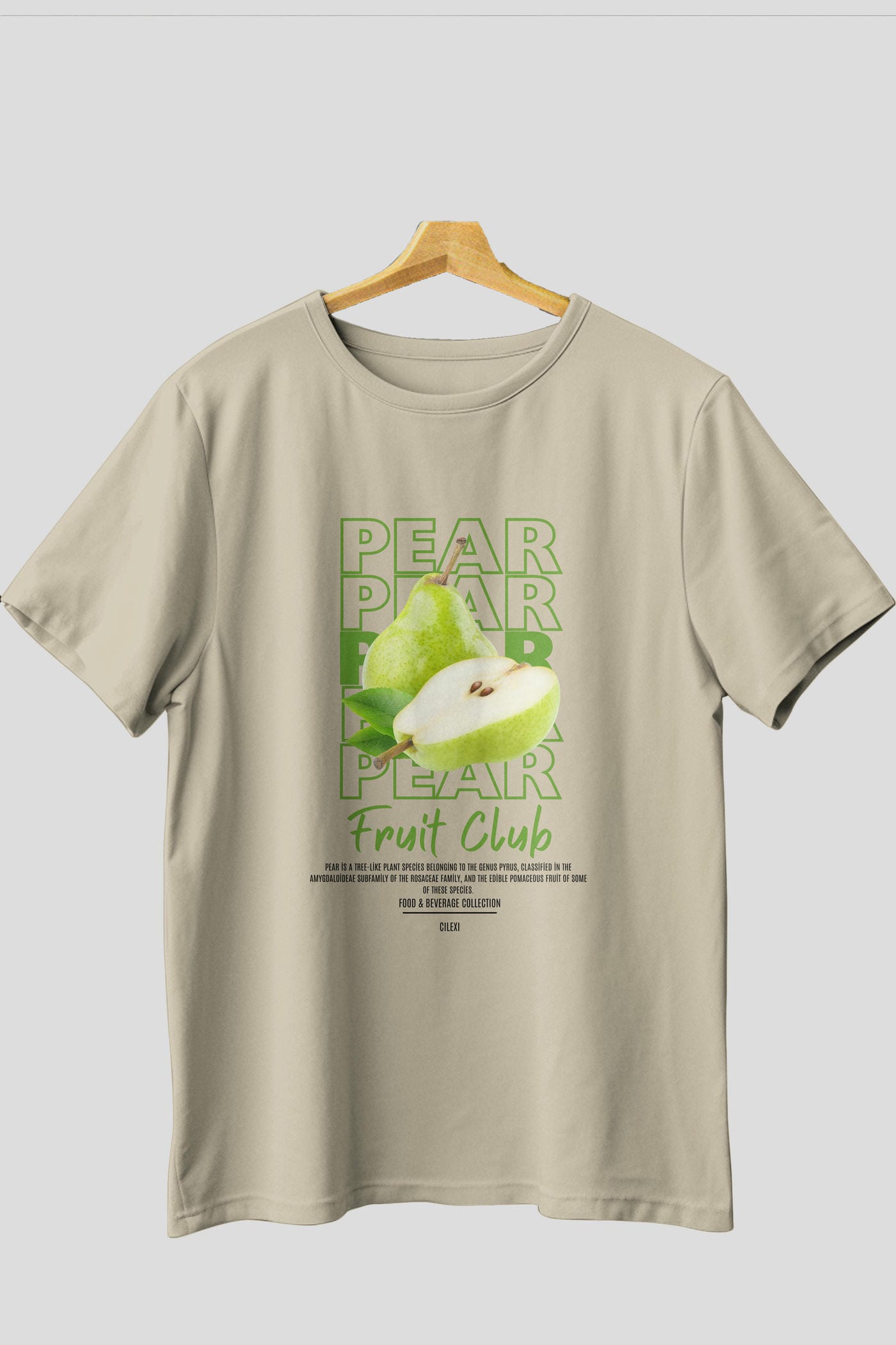 Pear Ön Baskılı Oversize t-shirt Erkek Kadın Pamuk Bisiklet Yaka tişort