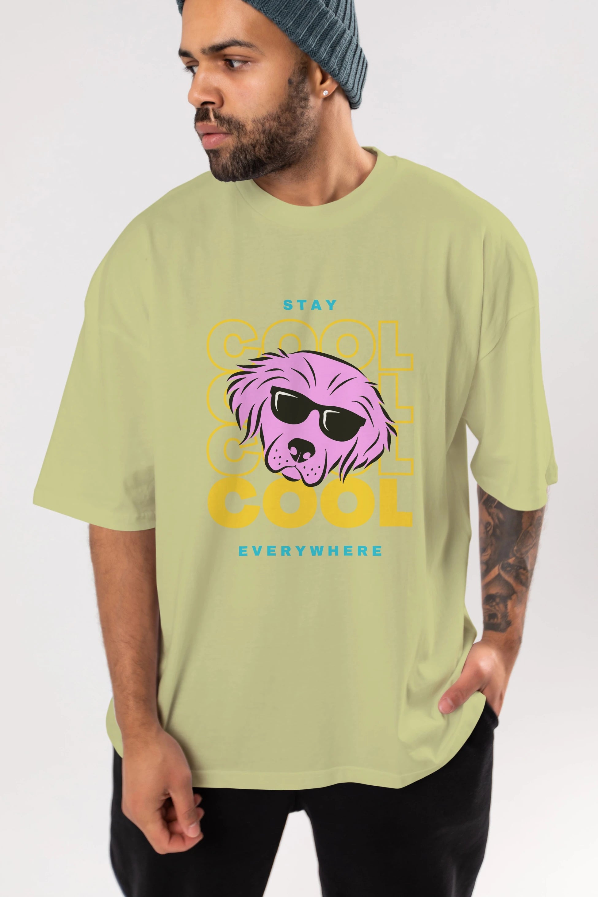 Cool Dog 2 Ön Baskılı Oversize t-shirt Erkek Kadın Unisex