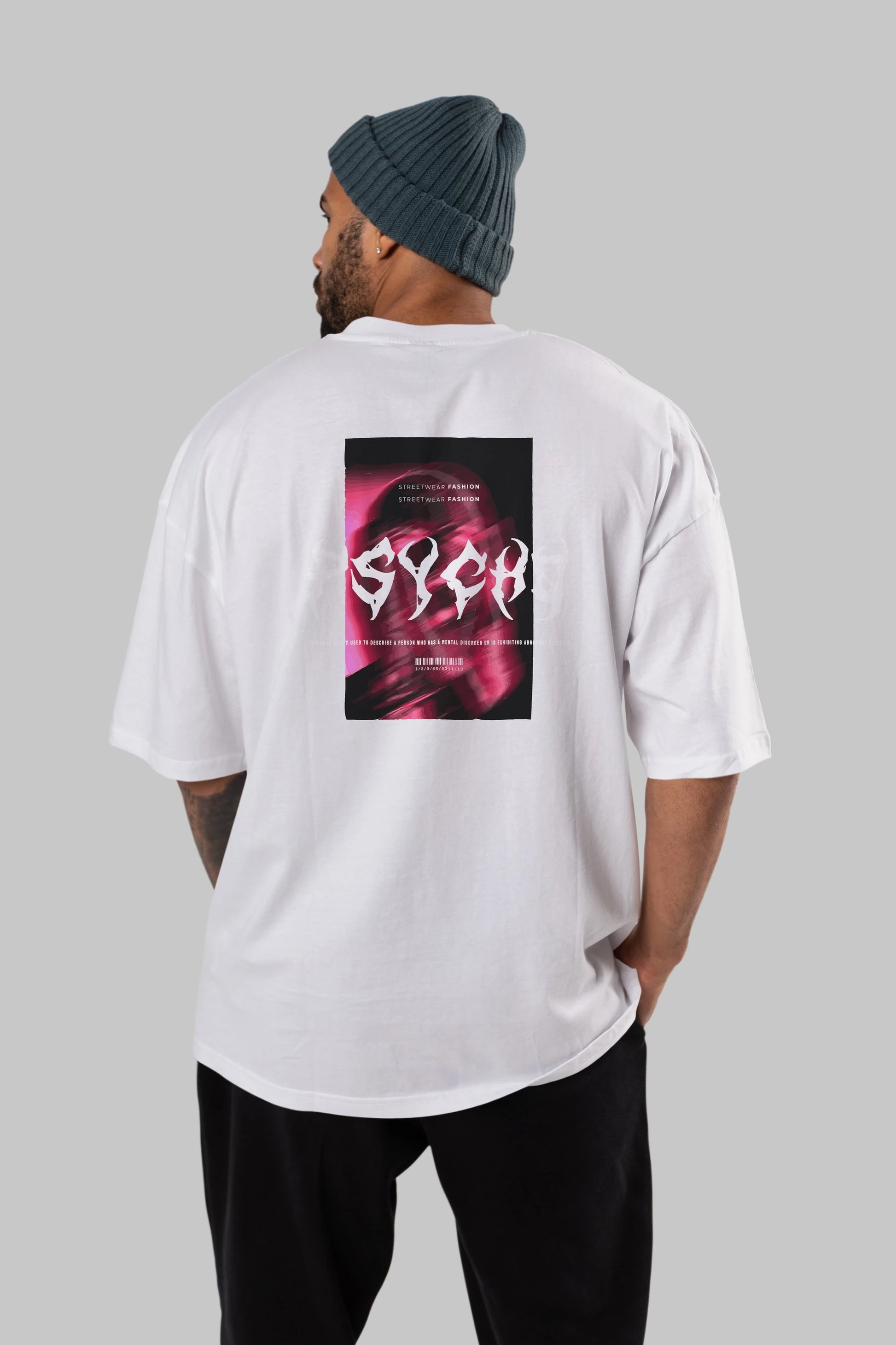 Psycho Streetwear Arka Baskılı Oversize t-shirt Erkek Kadın Unisex