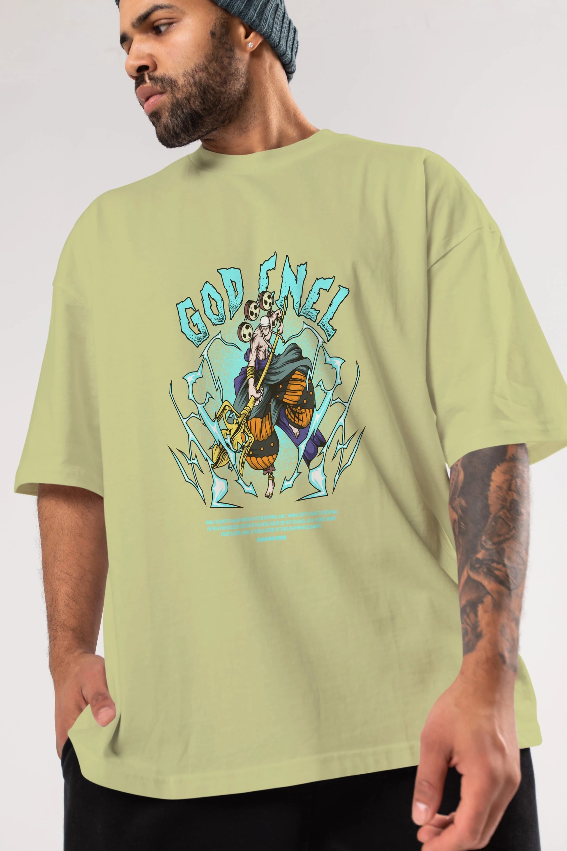 Eneru Anime Ön Baskılı Oversize t-shirt %100 pamuk Erkek Kadın Unisex