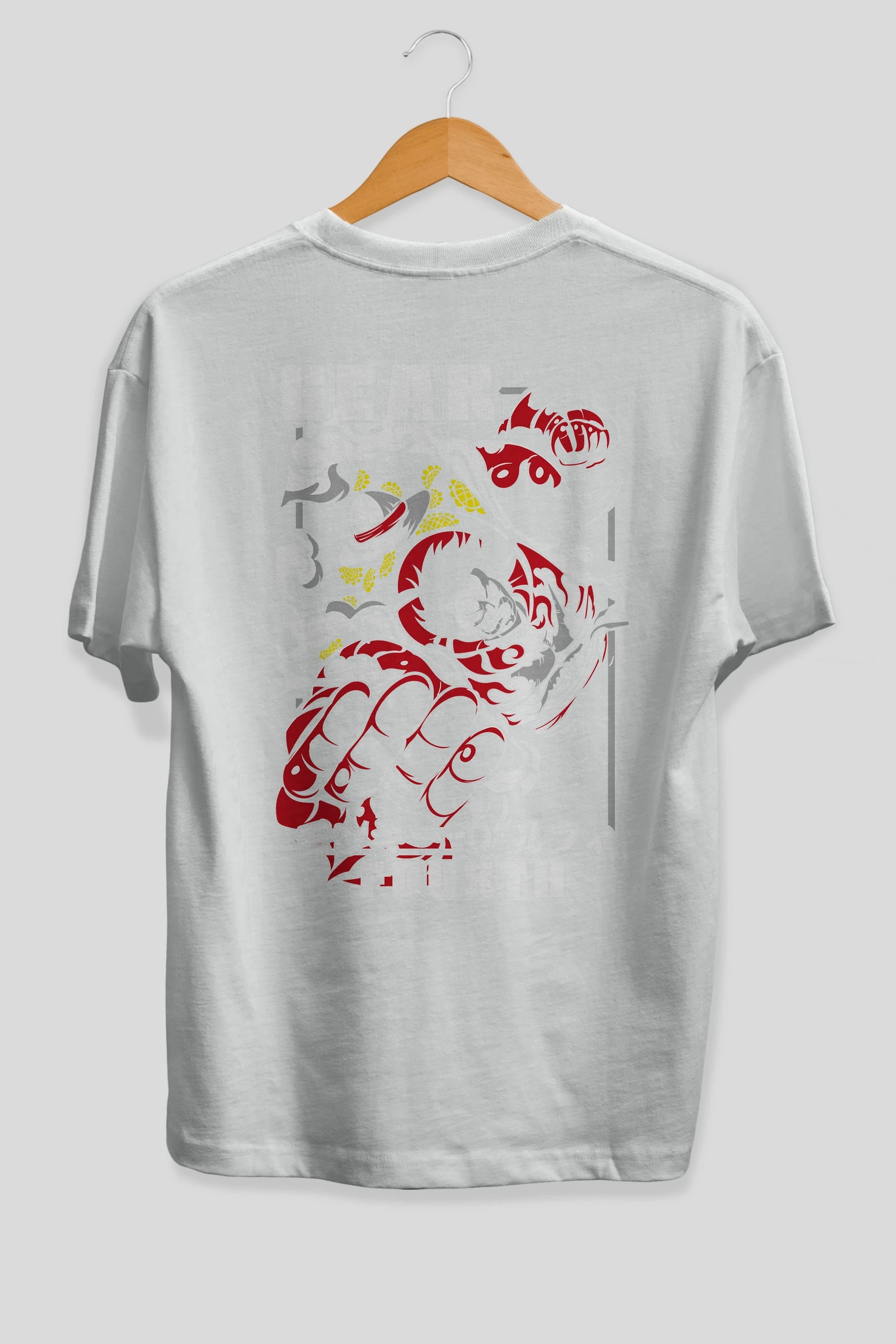 Luffy GEAR 4 Anime Arka Baskılı Oversize t-shirt Erkek Kadın Unisex %100 pamuk tişort
