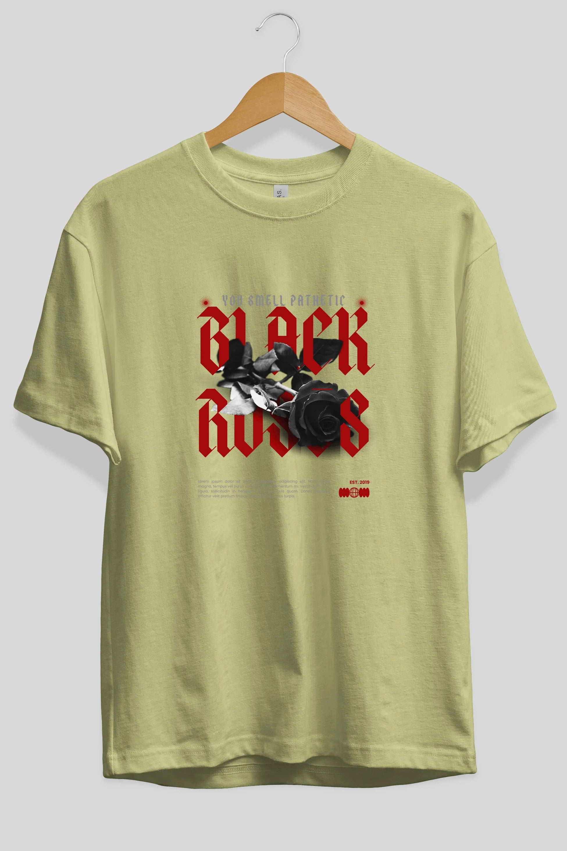 Black Roses Ön Baskılı Oversize t-shirt Erkek Kadın Unisex