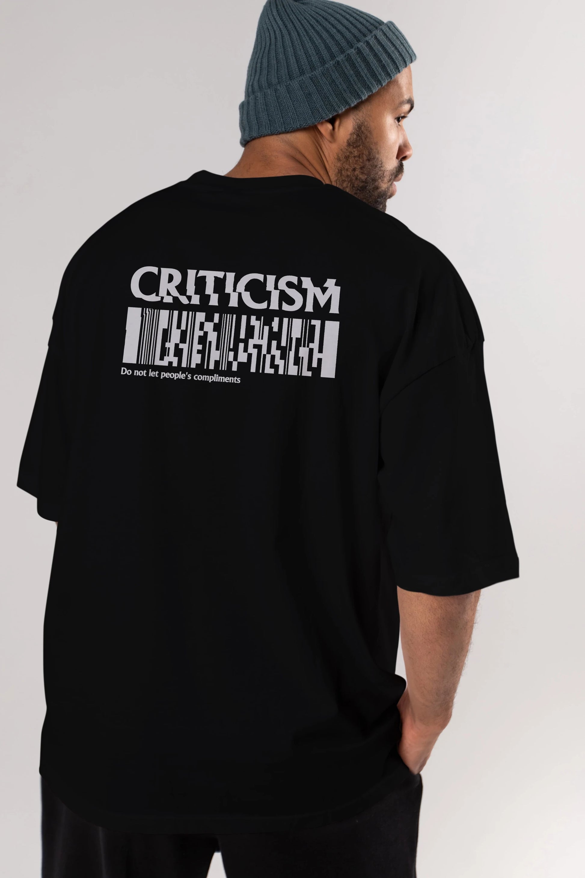 Criticism Streetwear Arka Baskılı Oversize t-shirt Erkek Kadın Unisex
