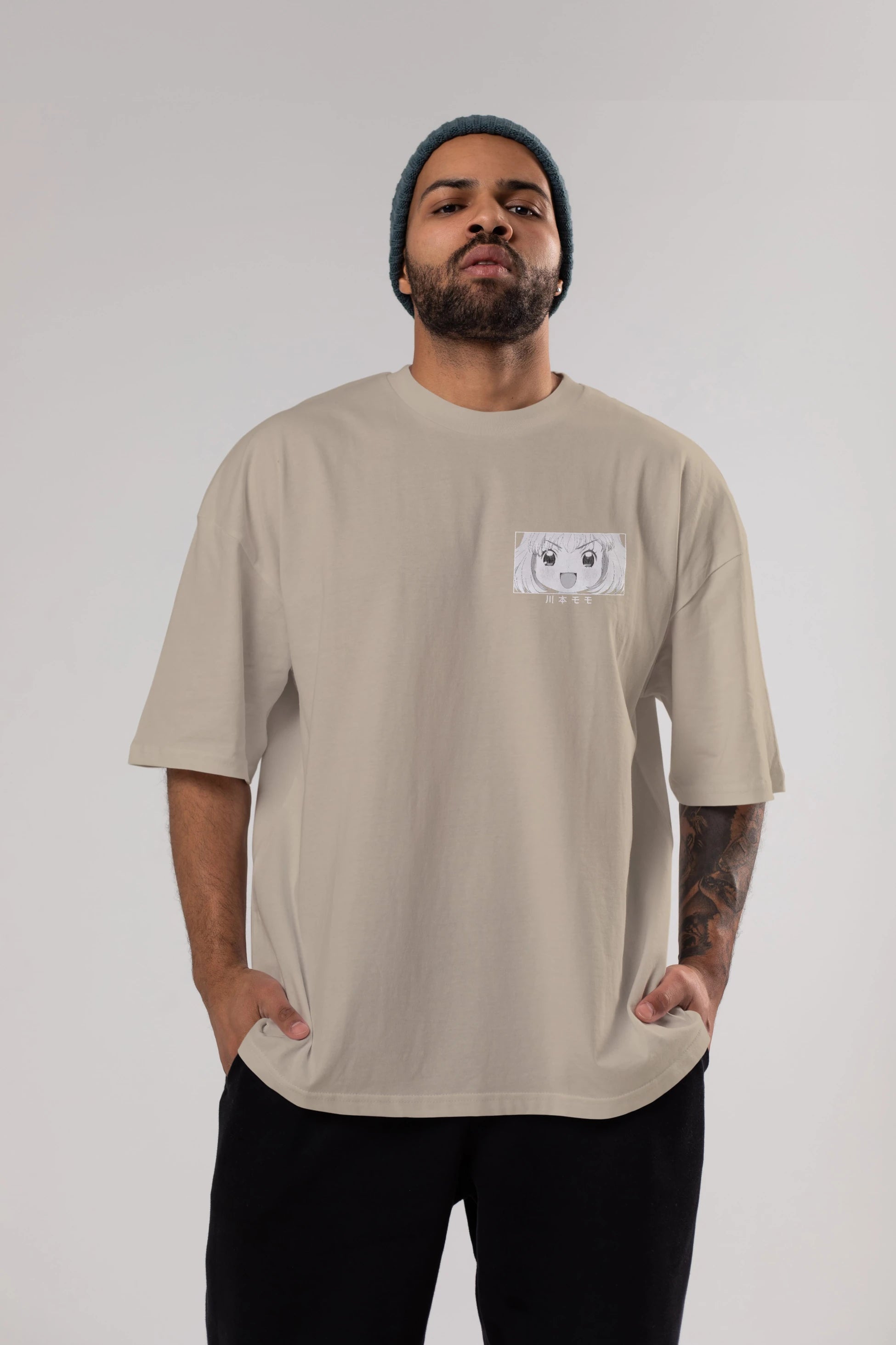 Momo Kawamoto 1 Ön Sol Baskılı Oversize t-shirt Erkek Kadın Unisex %100 Pamuk Bisiklet Yaka tişort
