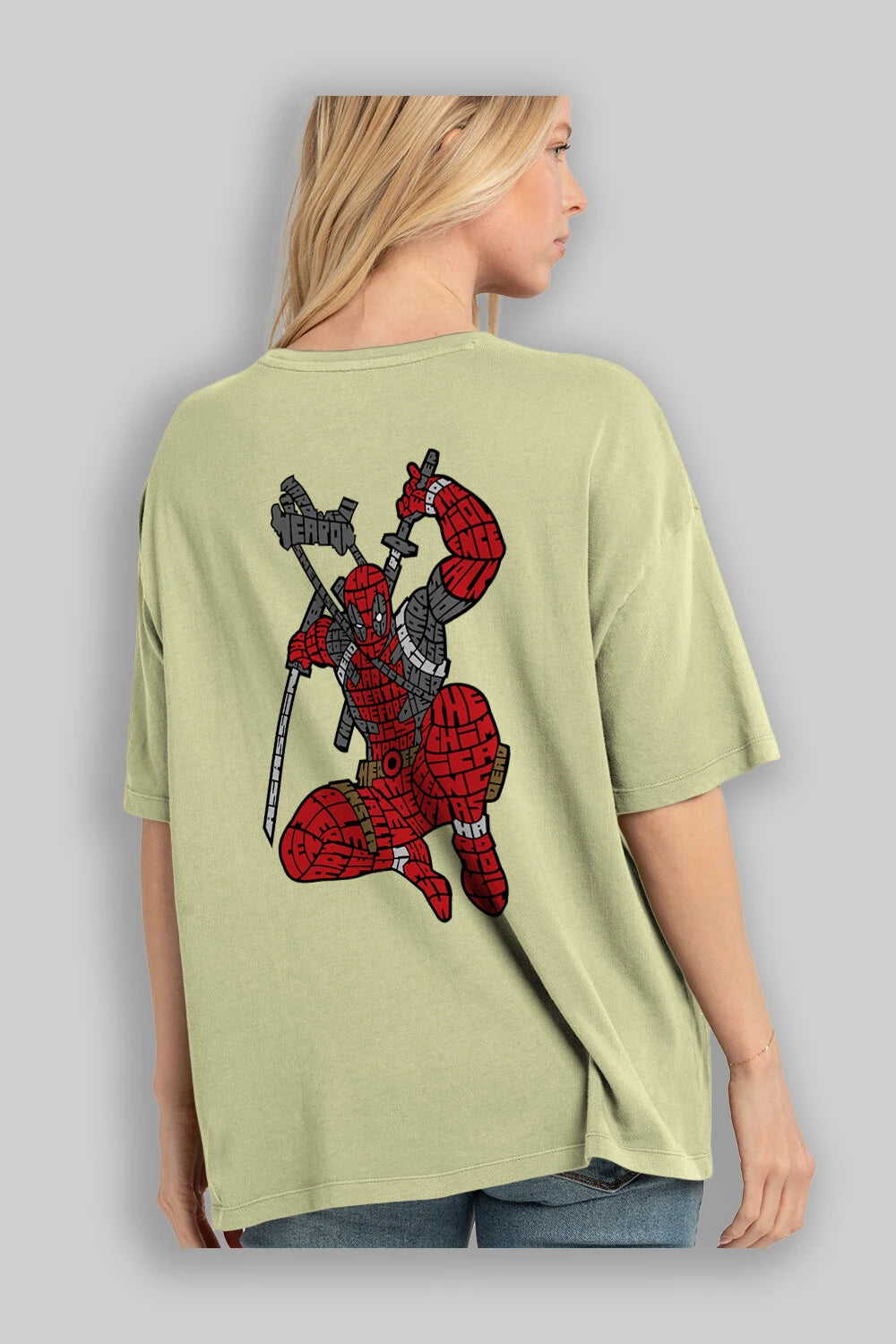 Chimichanga Arka Baskılı Oversize t-shirt %100 pamuk Erkek Kadın Unisex