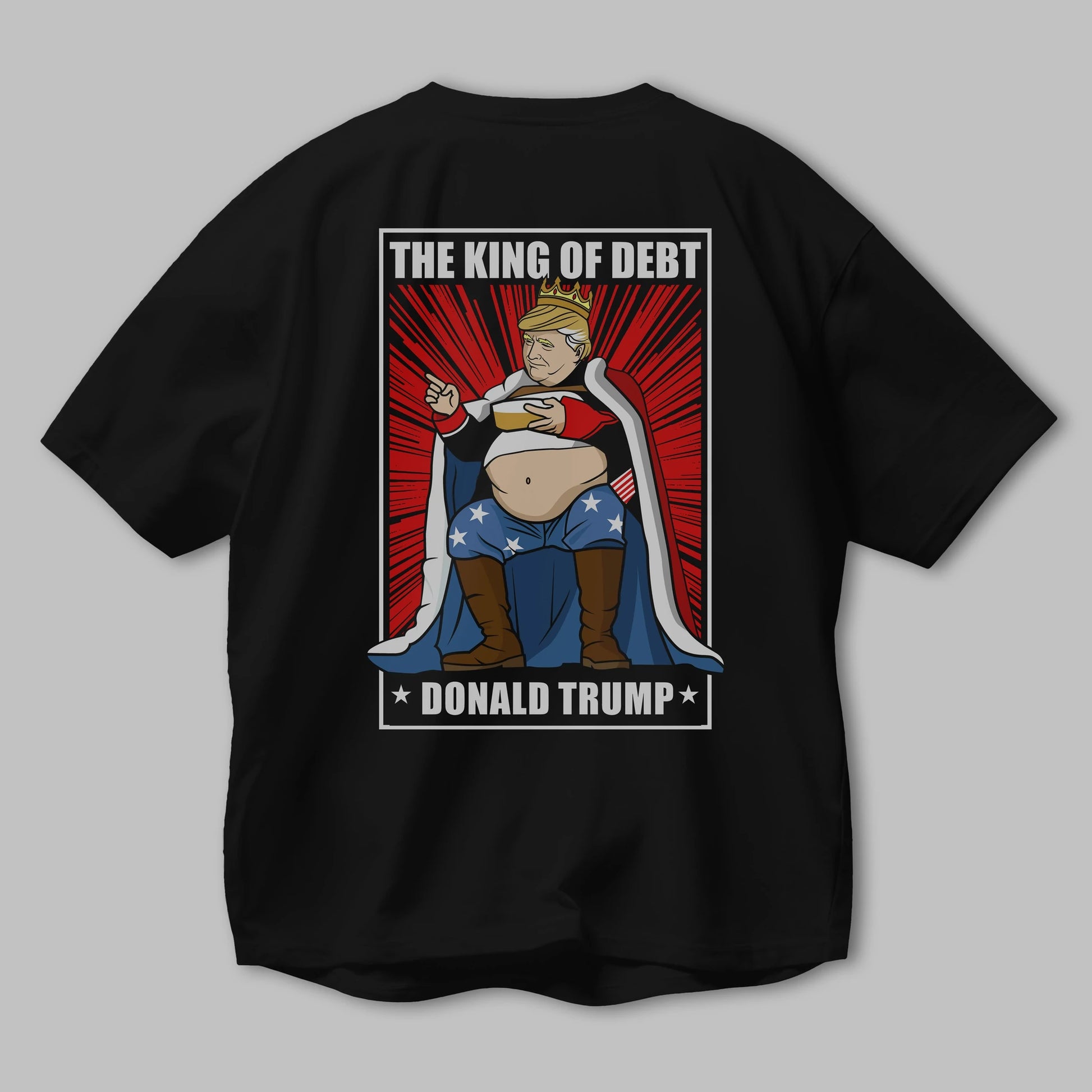Trump King Arka Baskılı Oversize t-shirt Erkek Kadın Unisex %100 Pamuk tişort
