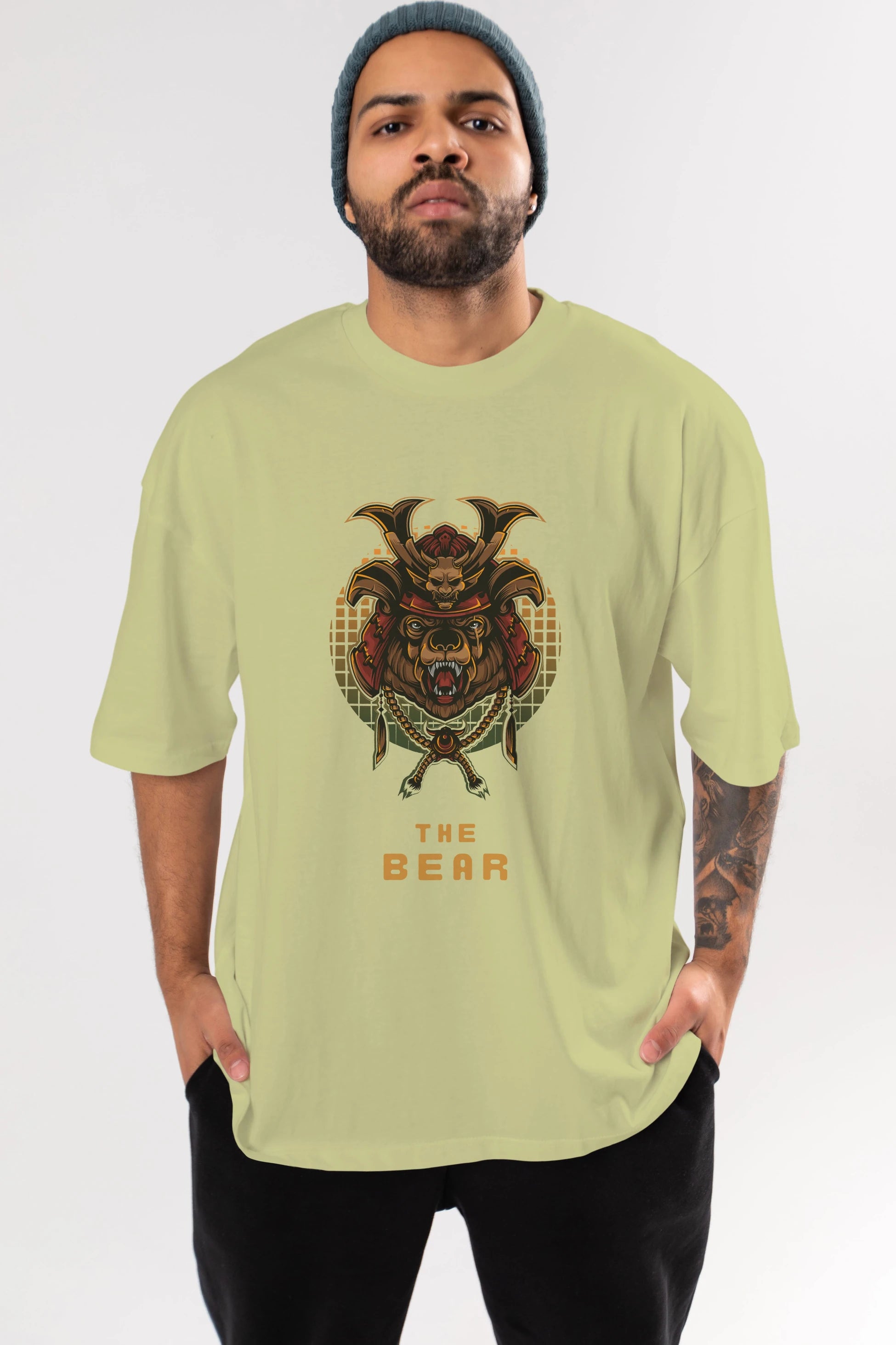The Bear 2 Ön Baskılı Oversize t-shirt Erkek Kadın Unisex