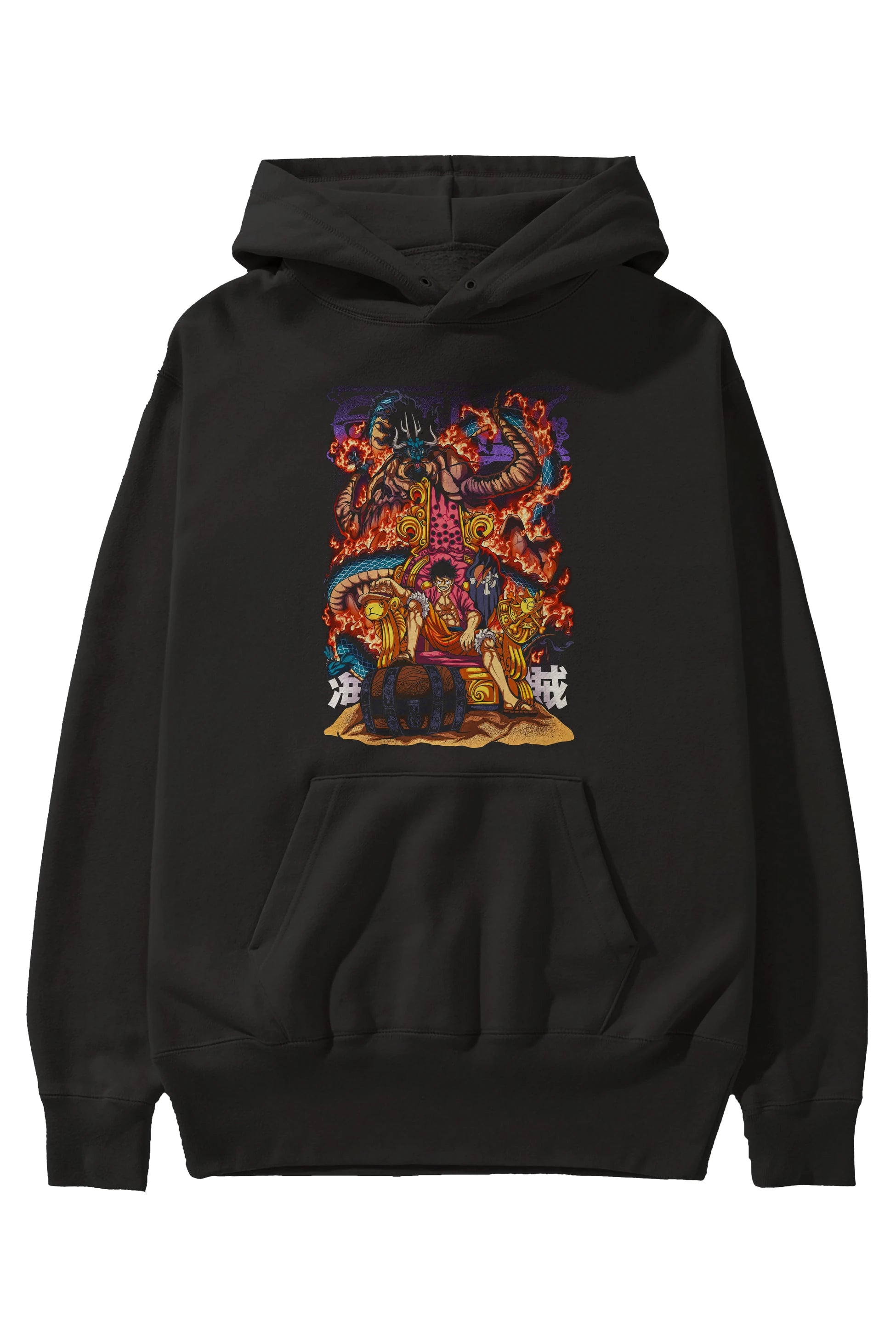 MONKEY D. LUFFY 1 Anime Ön Baskılı Hoodie Oversize Kapüşonlu Sweatshirt Erkek Kadın Unisex