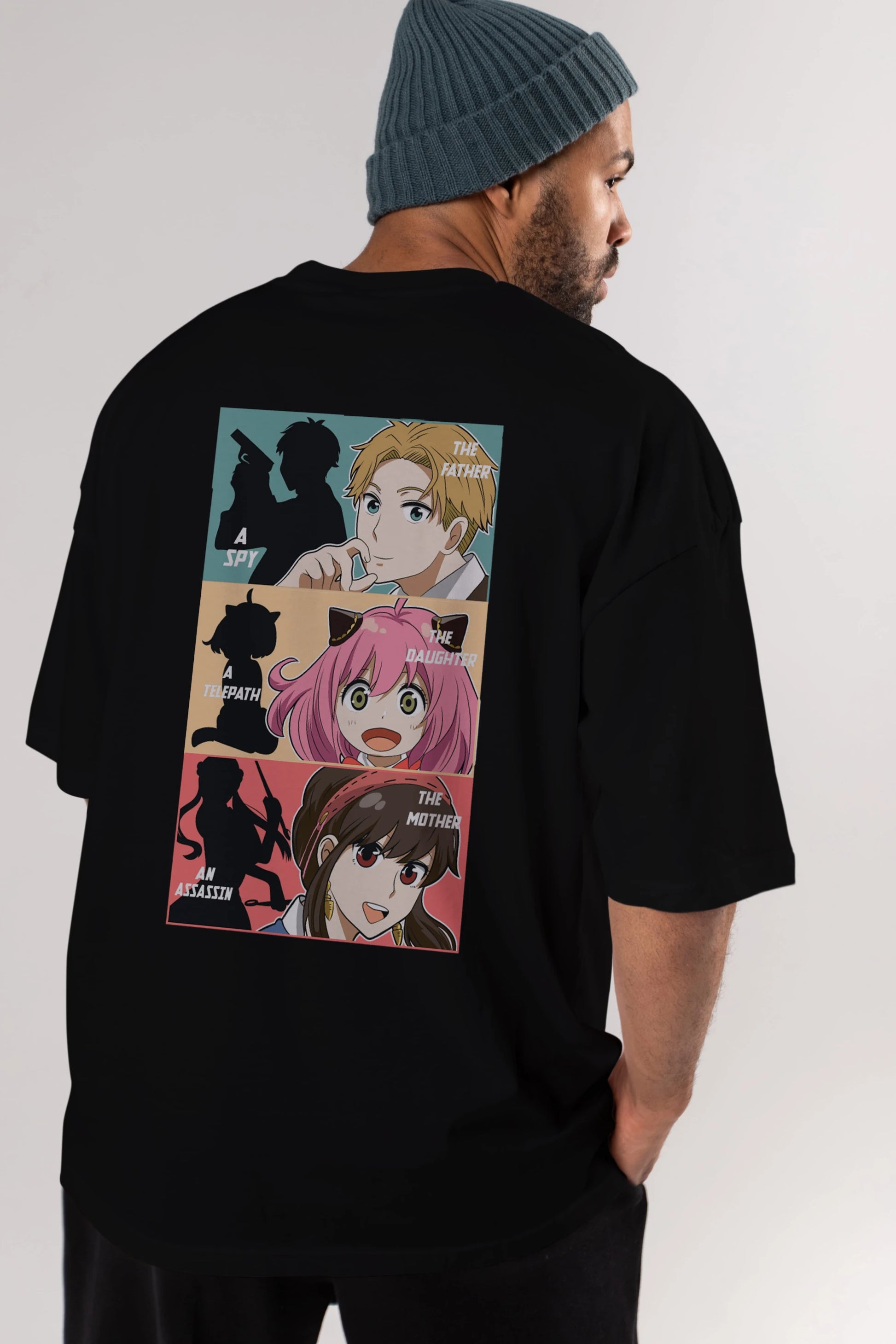 SPY X FAMILY Anime Arka Baskılı Oversize t-shirt Erkek Kadın Unisex