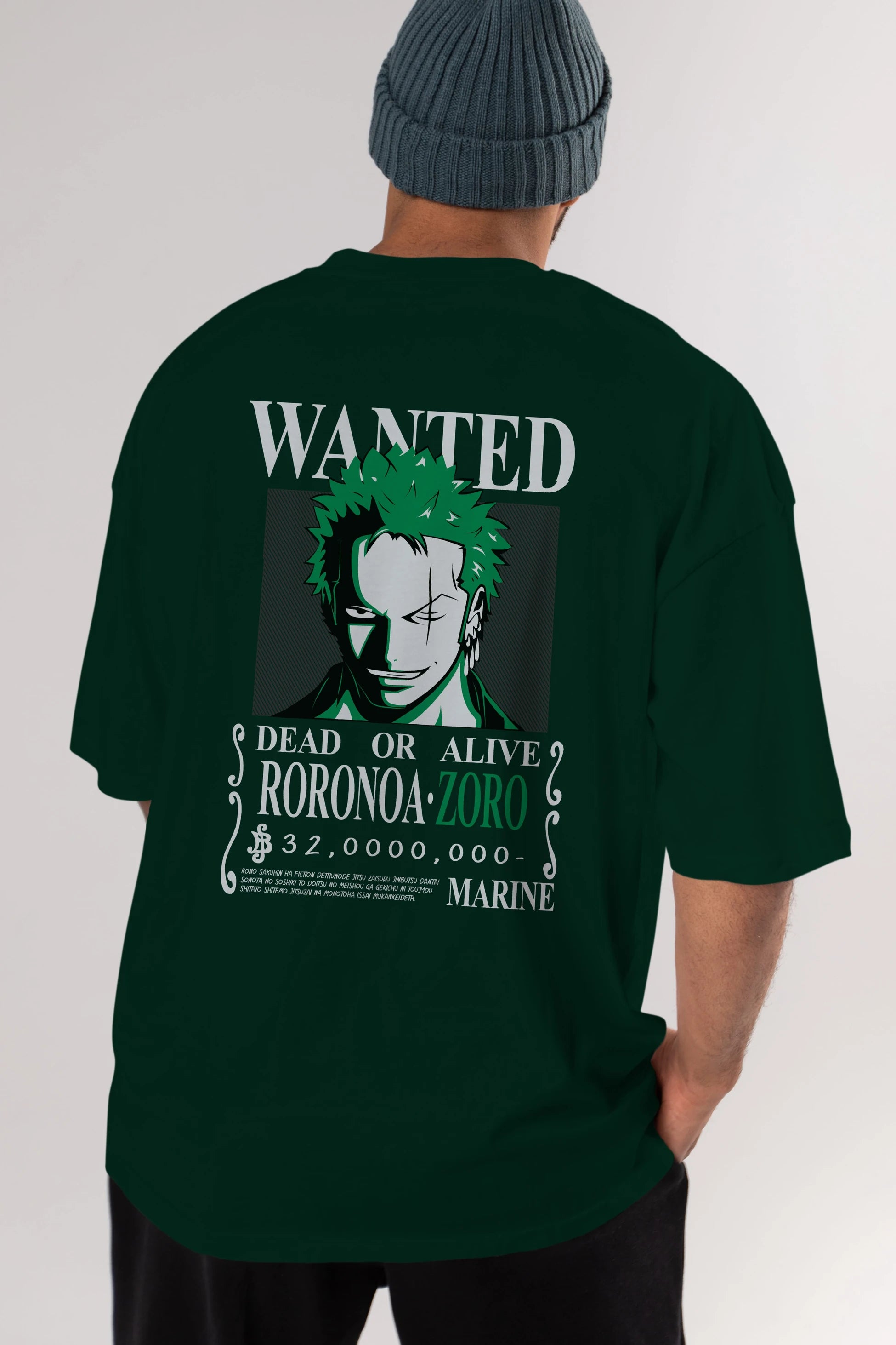 Roronoa Zoro Anime Arka Baskılı Oversize t-shirt Erkek Kadın Unisex %100 pamuk tişort