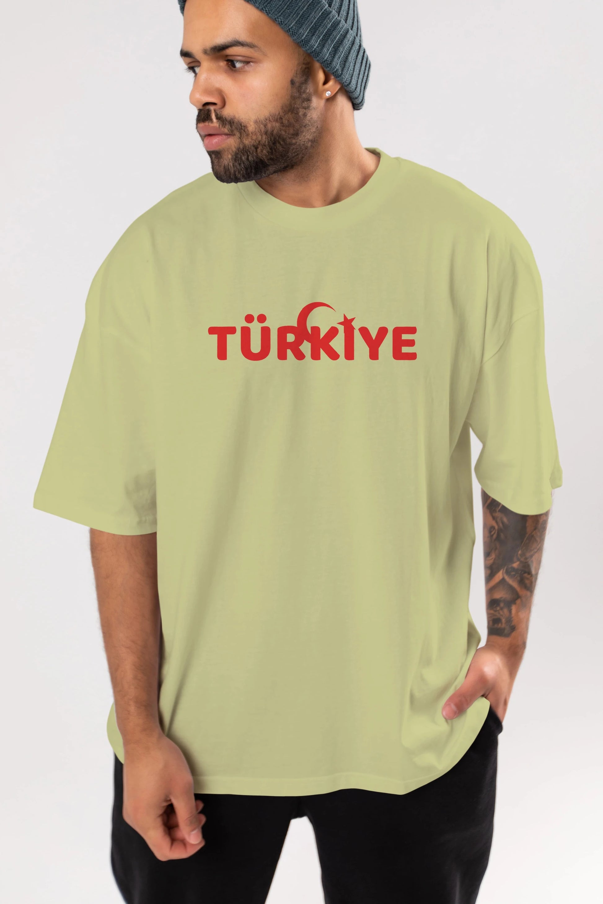 Türkiye Ön Baskılı Oversize t-shirt %100 pamuk Erkek Kadın Unisex