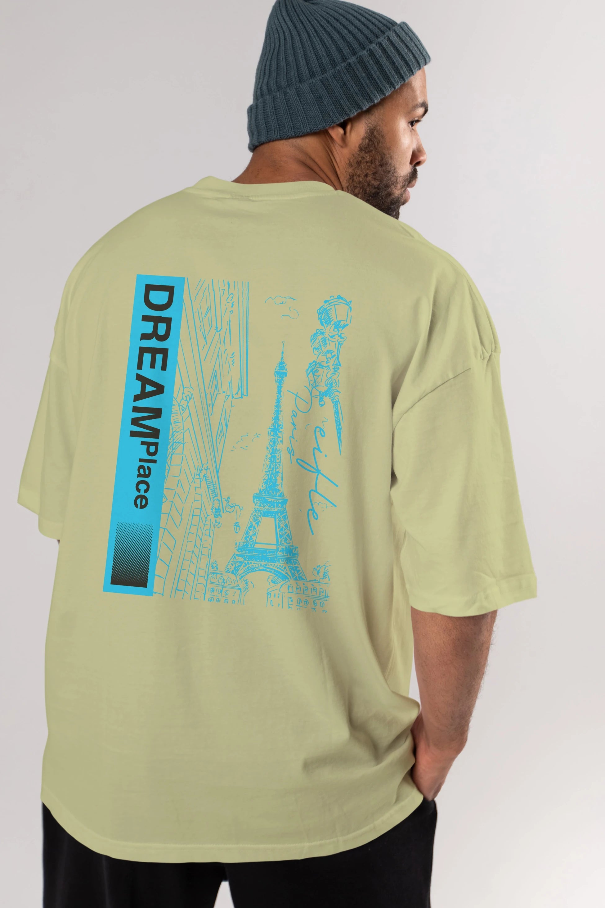 Dream Place Arka Baskılı Oversize t-shirt Erkek Kadın Unisex
