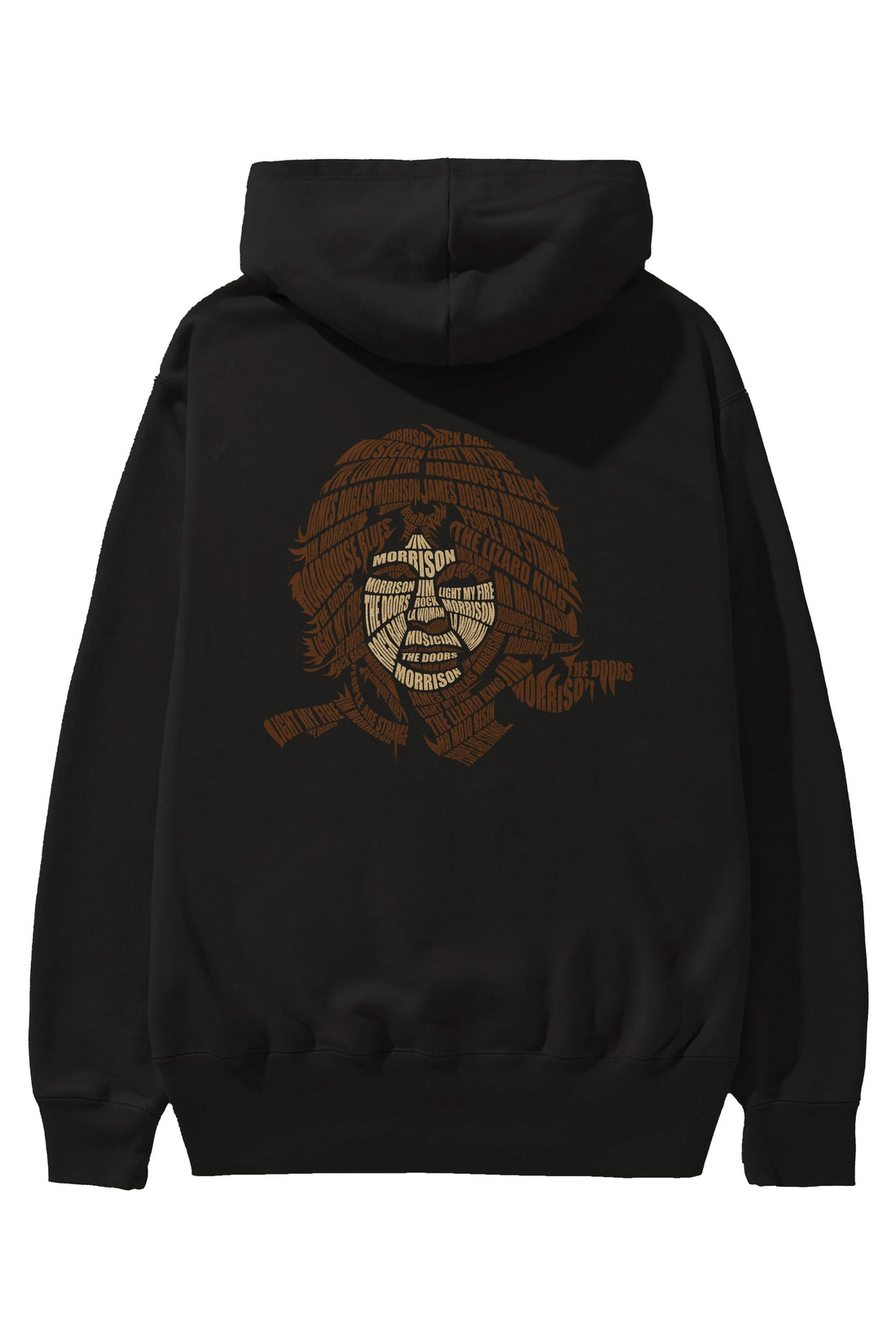 Jim Morrison Calligram Arka Baskılı Hoodie Oversize Kapüşonlu Sweatshirt Erkek Kadın Unisex