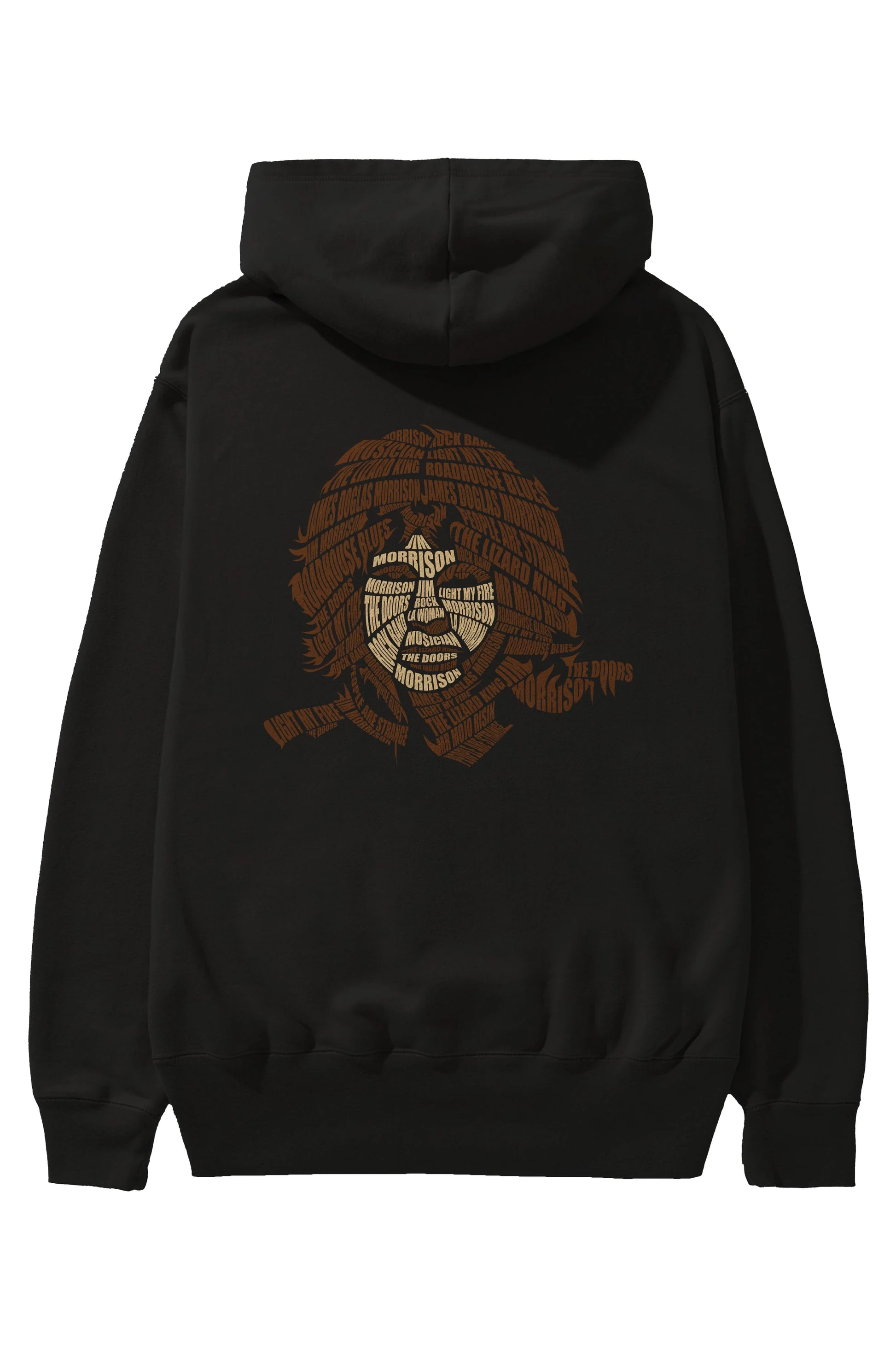 Jim Morrison Calligram Arka Baskılı Hoodie Oversize Kapüşonlu Sweatshirt Erkek Kadın Unisex