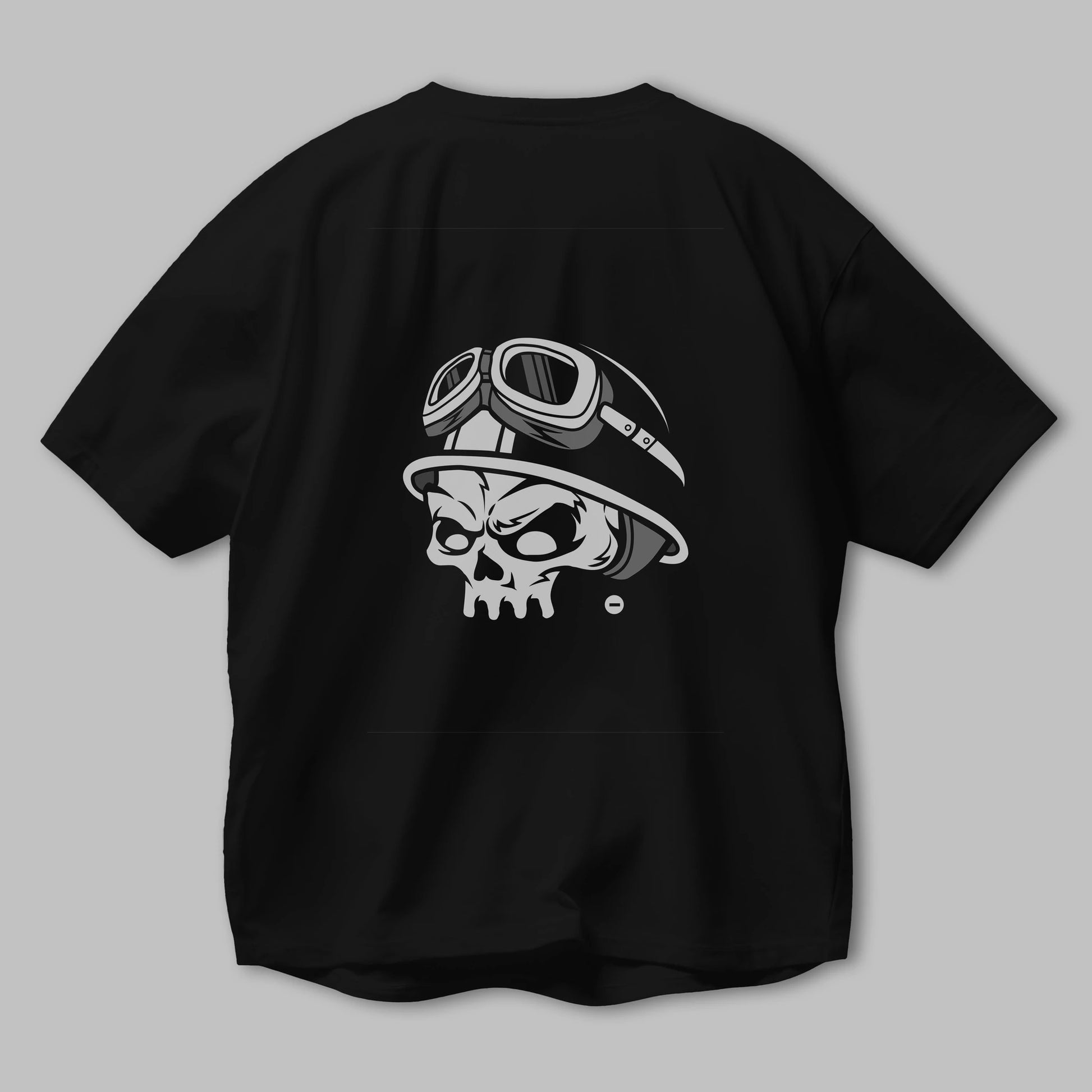 Biker Helmet Arka Baskılı Oversize t-shirt Erkek Kadın Unisex %100 Pamuk tişort