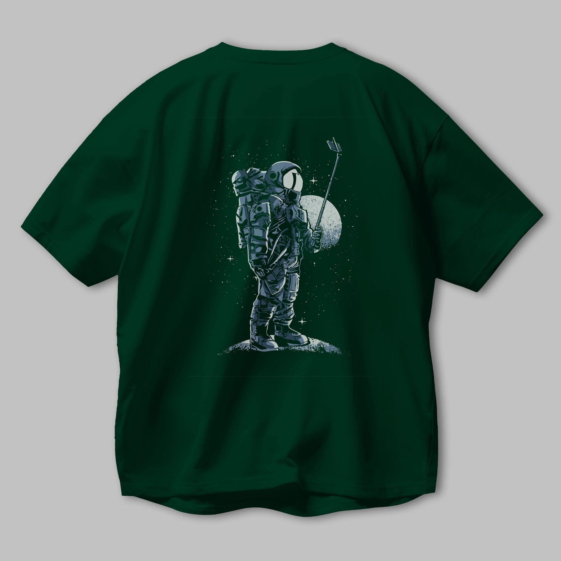 Selfie Astronaut Arka Baskılı Oversize t-shirt Erkek Kadın Unisex %100 Pamuk