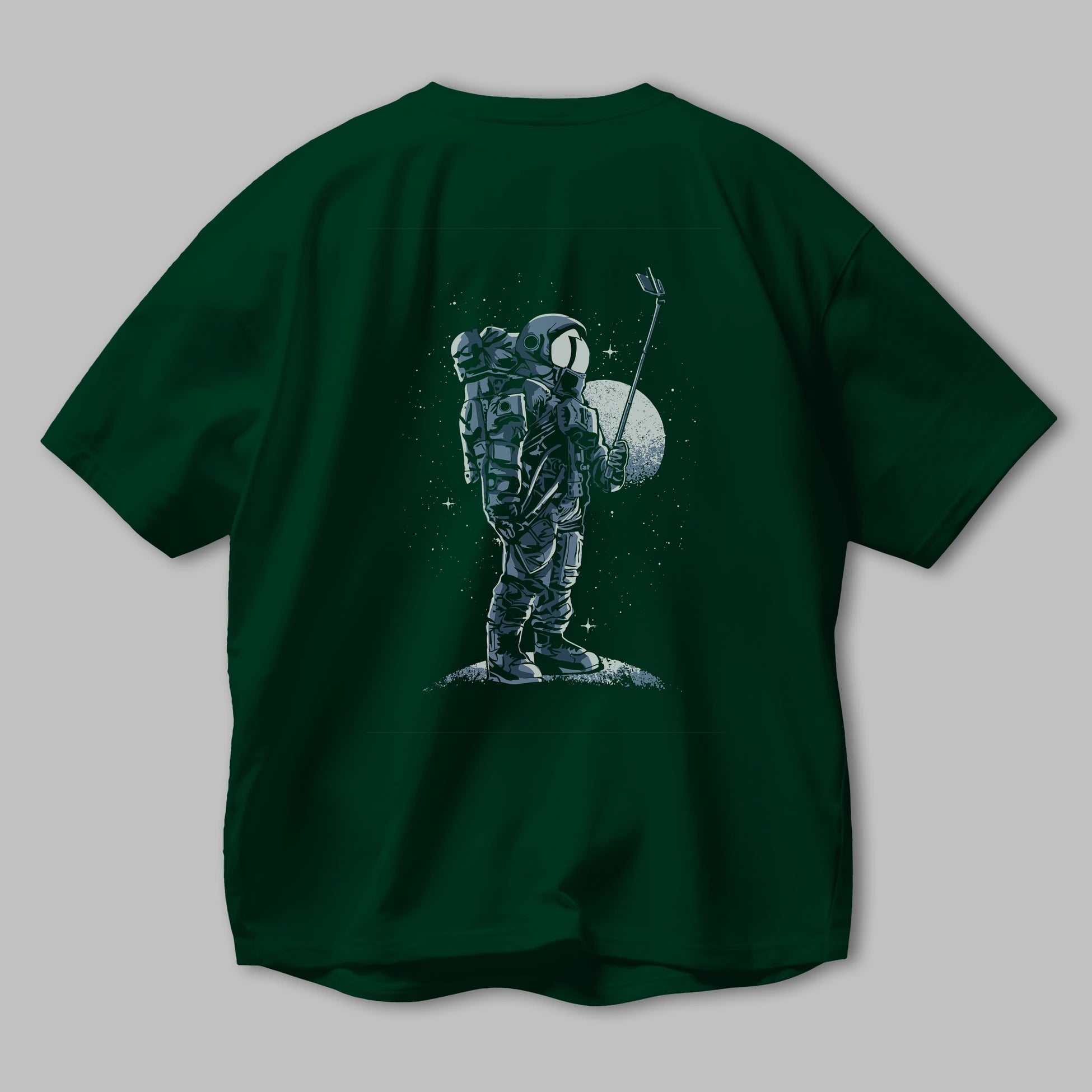 Selfie Astronaut Arka Baskılı Oversize t-shirt Erkek Kadın Unisex %100 Pamuk