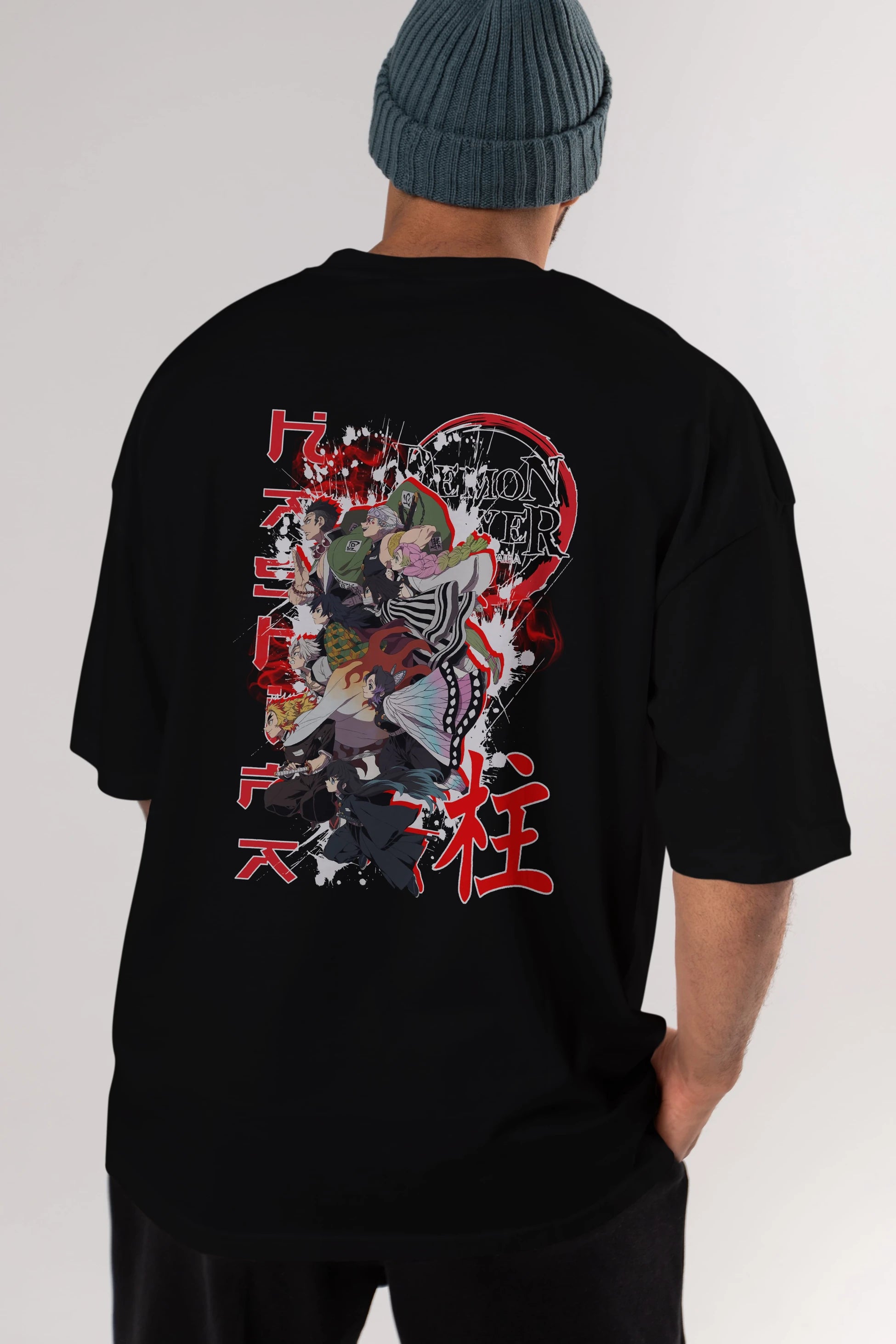 DEMON SLAYER SLAYERS Anime Arka Baskılı Oversize t-shirt Erkek Kadın Unisex