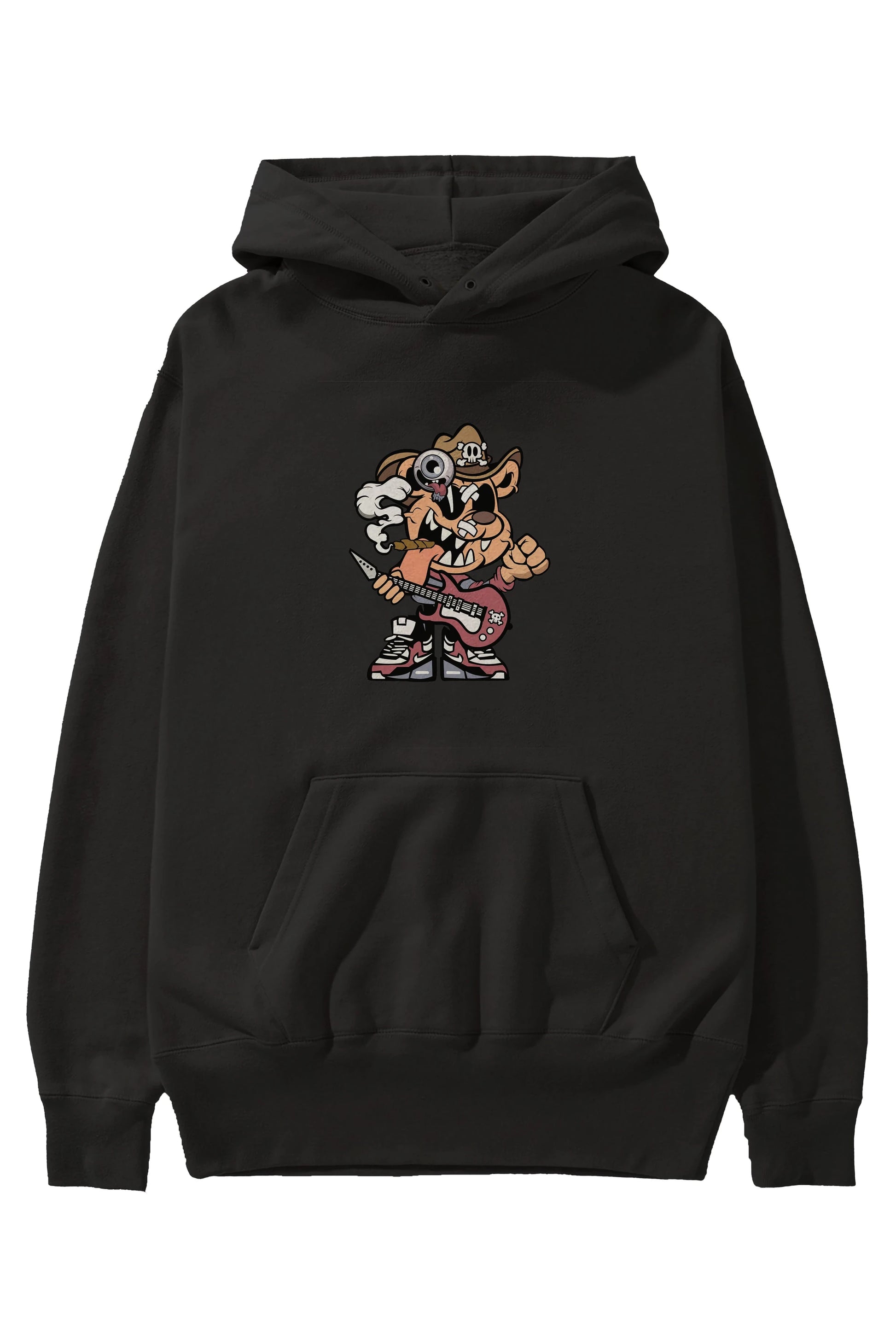 Freddy Bear Ön Baskılı Hoodie Oversize Kapüşonlu Sweatshirt Erkek Kadın Unisex